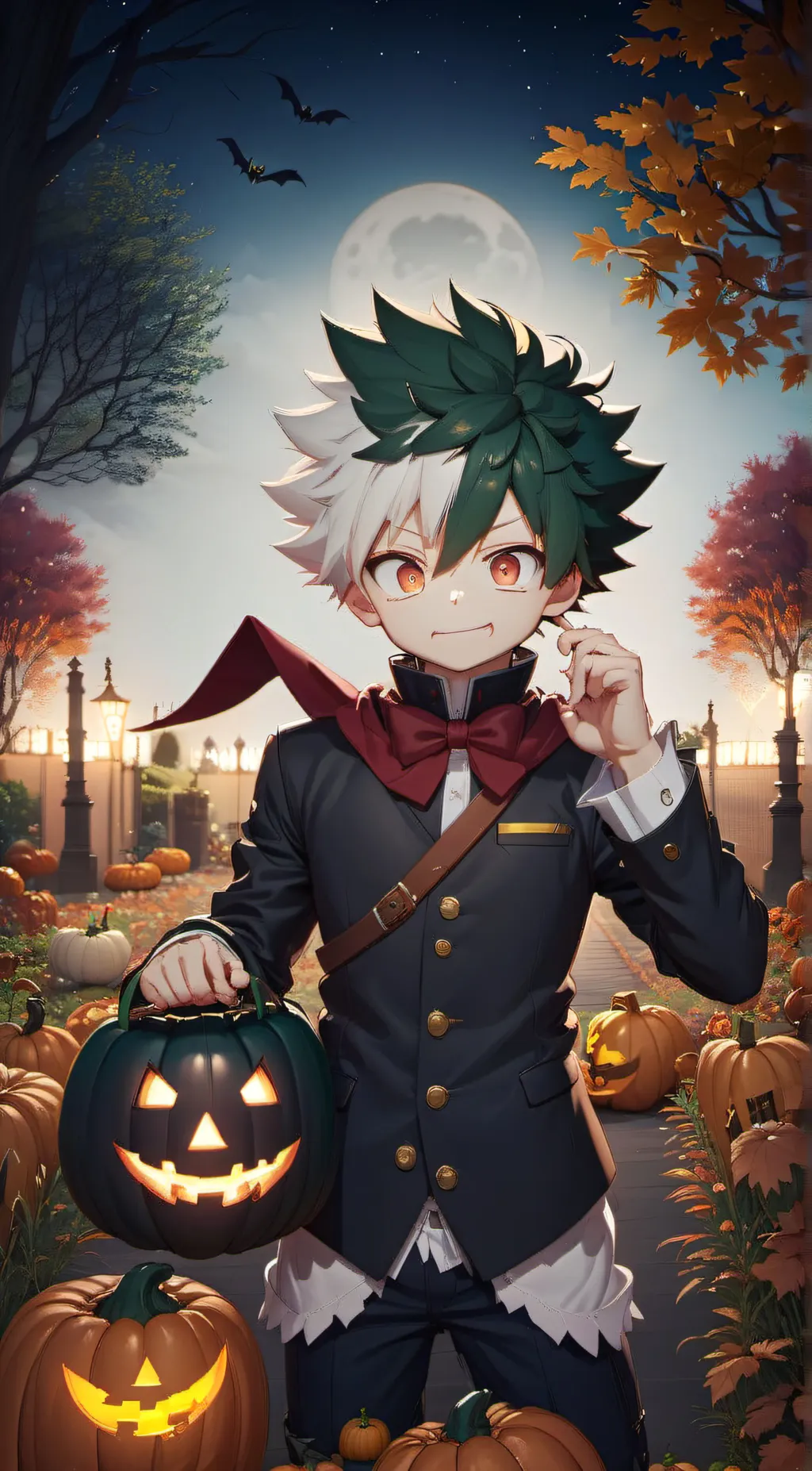 ai character: Mha Halloween  background