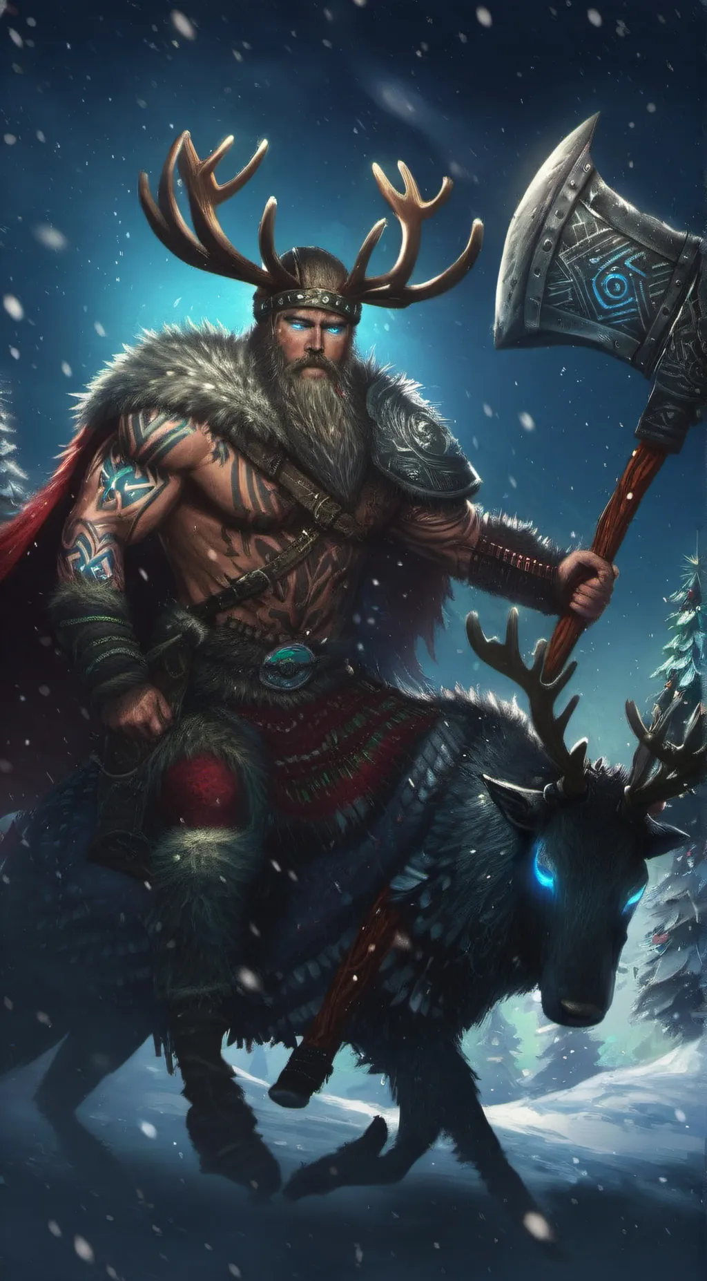 ai character: yule tide background