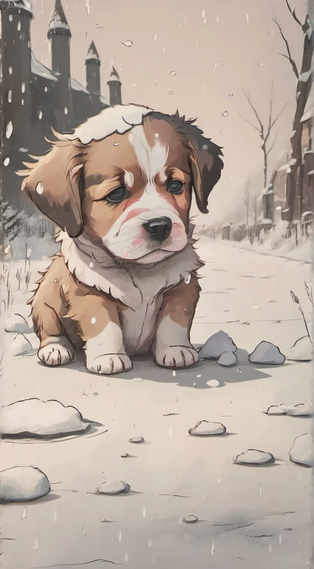 ai character: cold puppy background