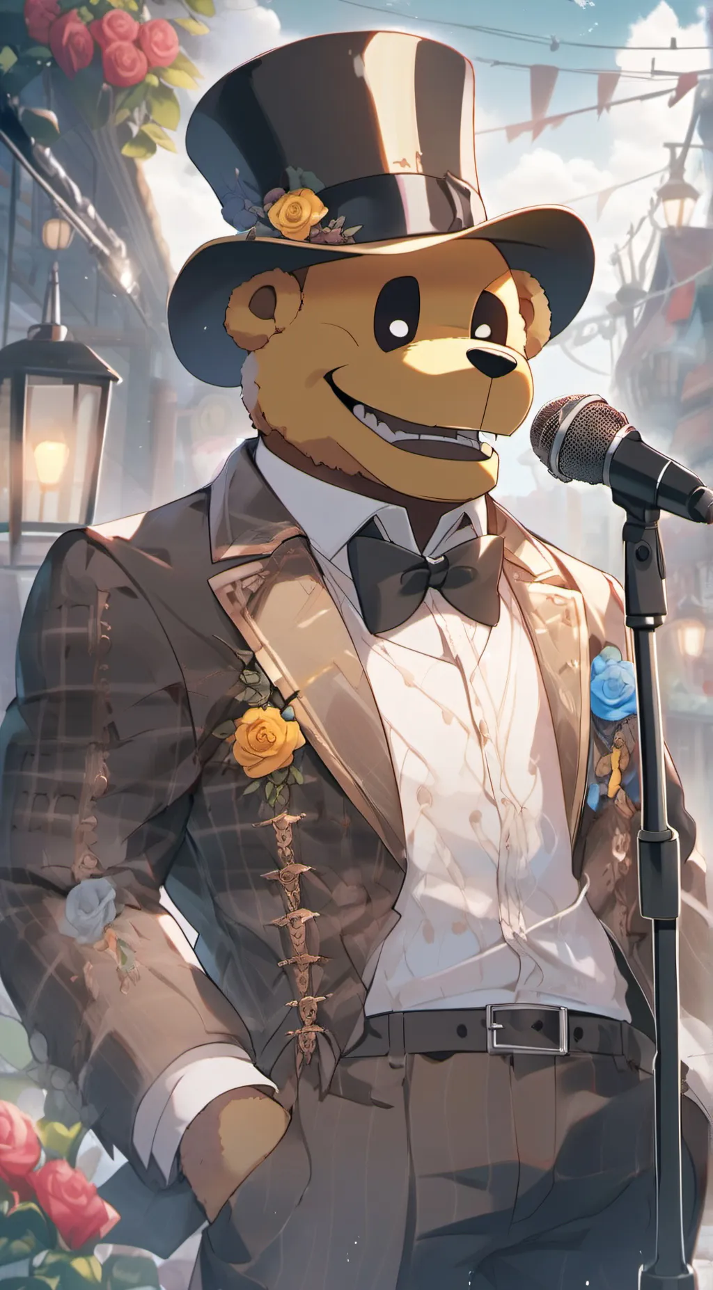 ai character: Festival Freddy background