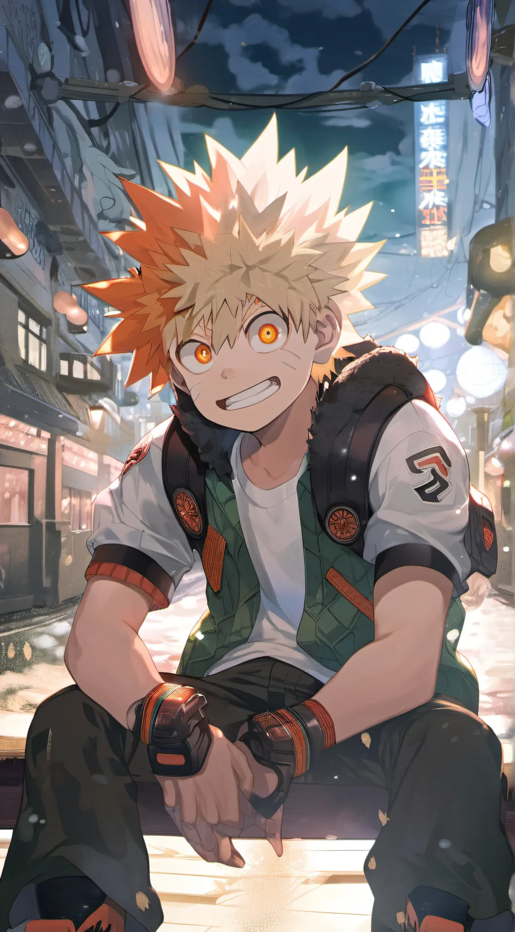 ai character: Bakugo sleepover background