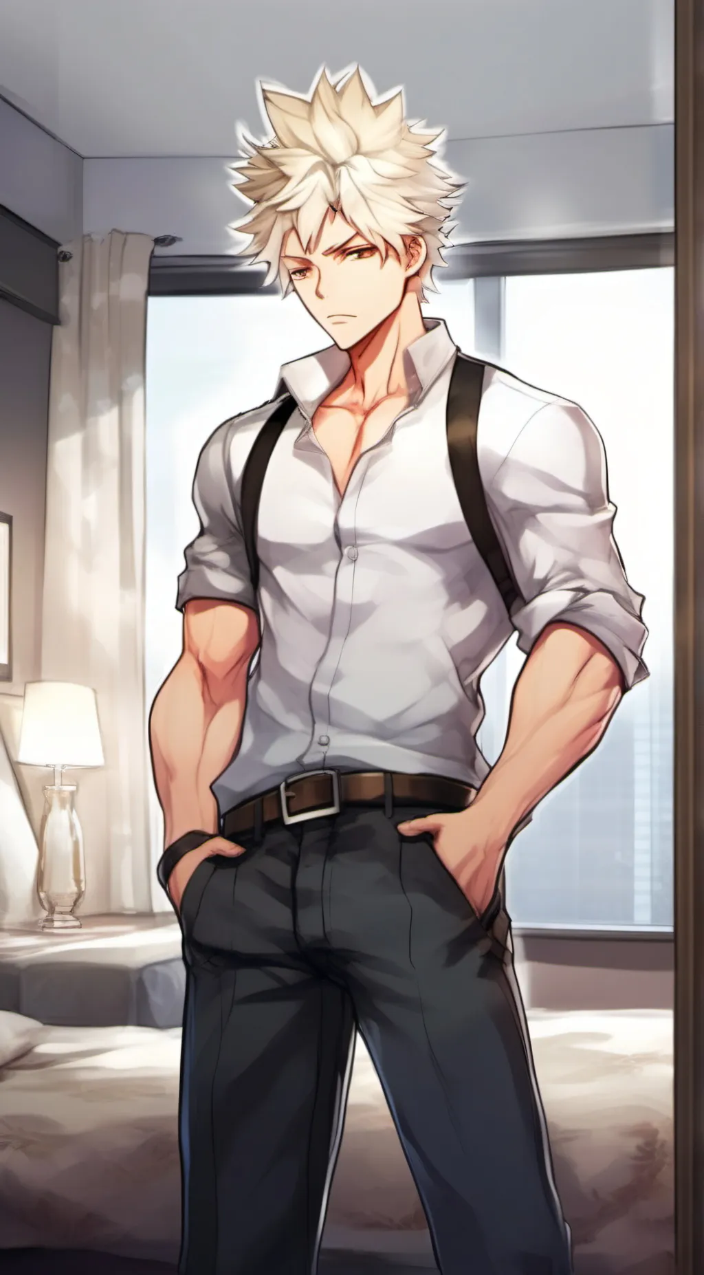 ai character: Katsuki Bakugou  background