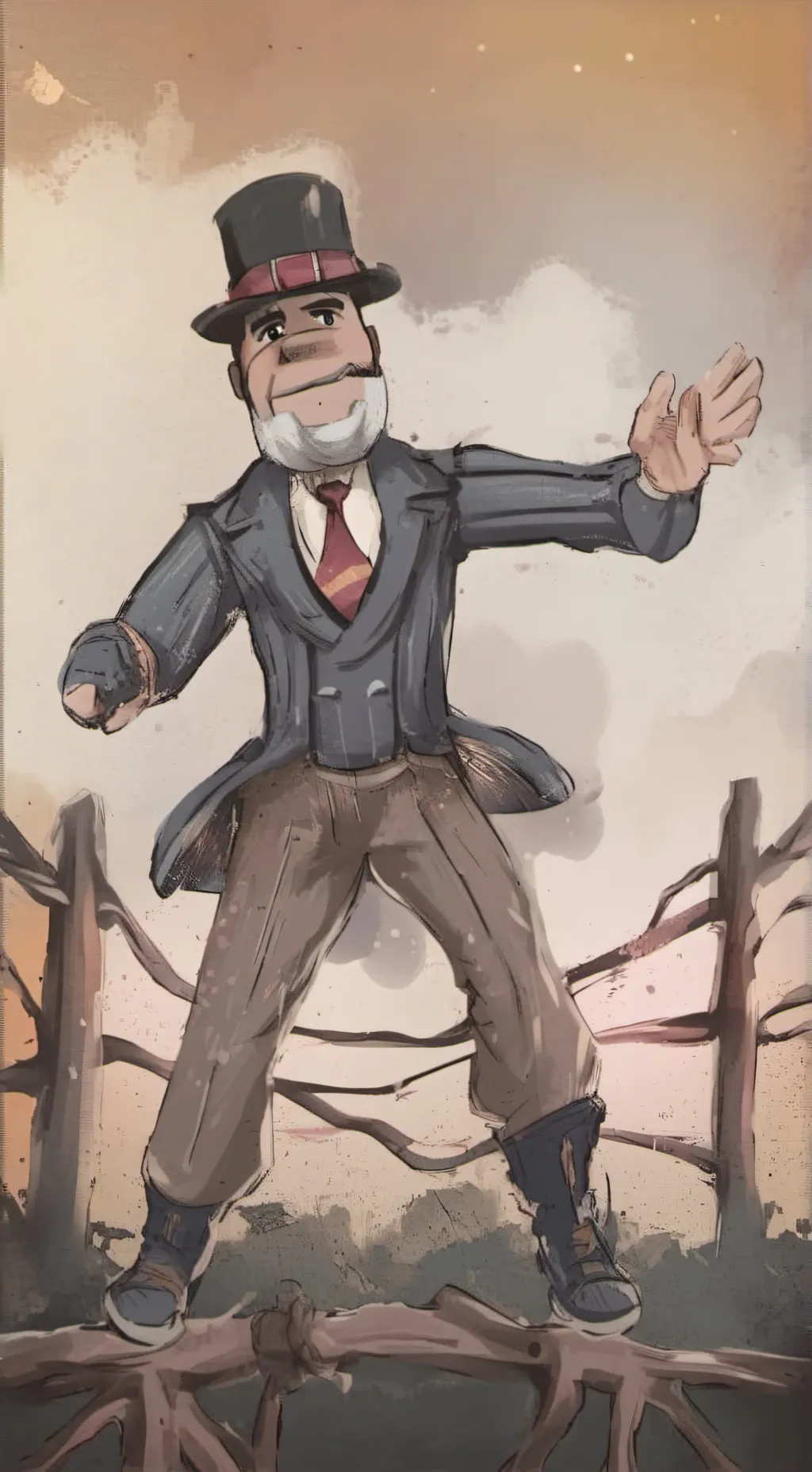 ai character: giga chad freddy background