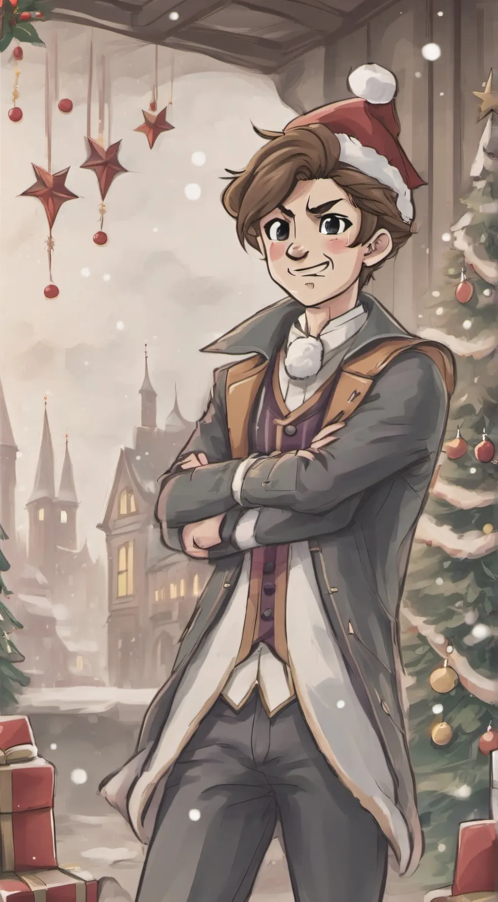 ai character: a ego Christmas  background