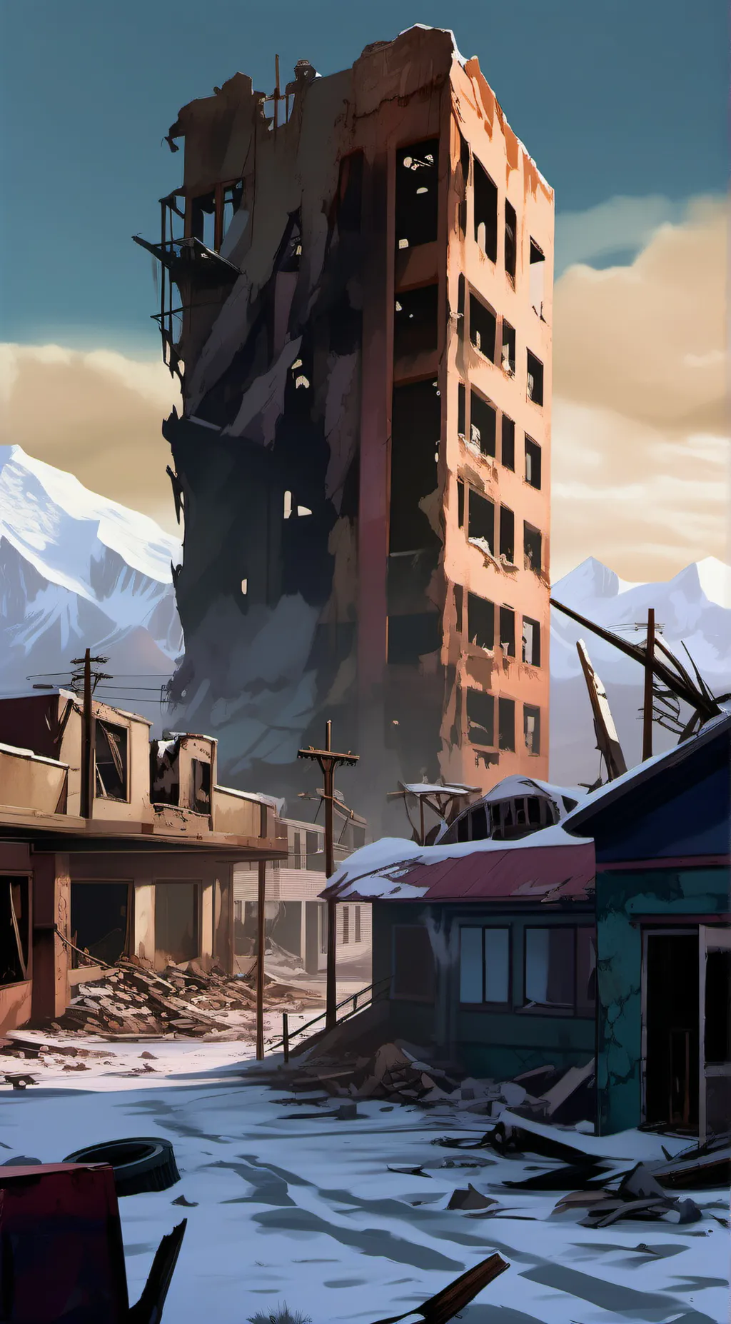 ai character: Decaying winter background