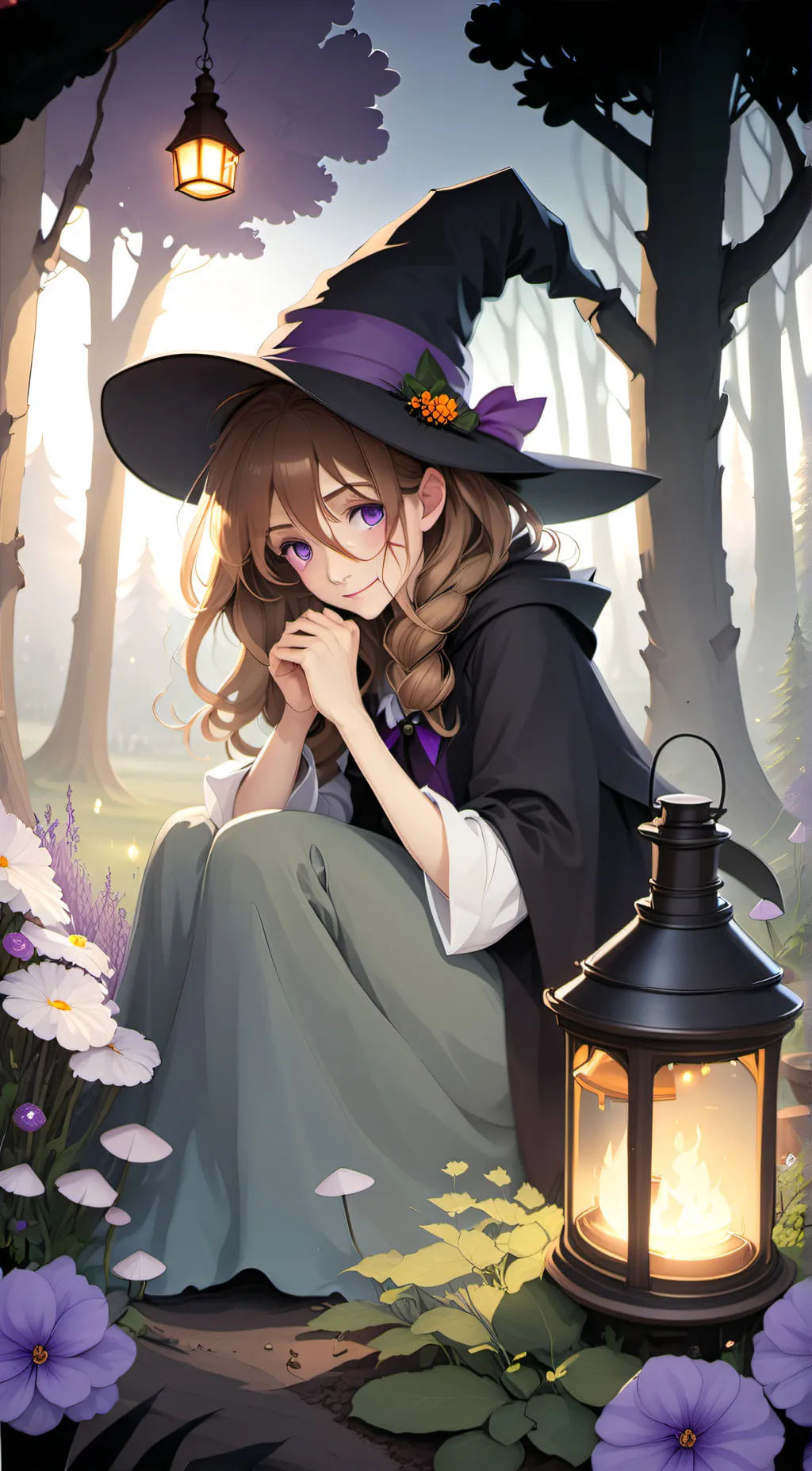 ai character: Violet background