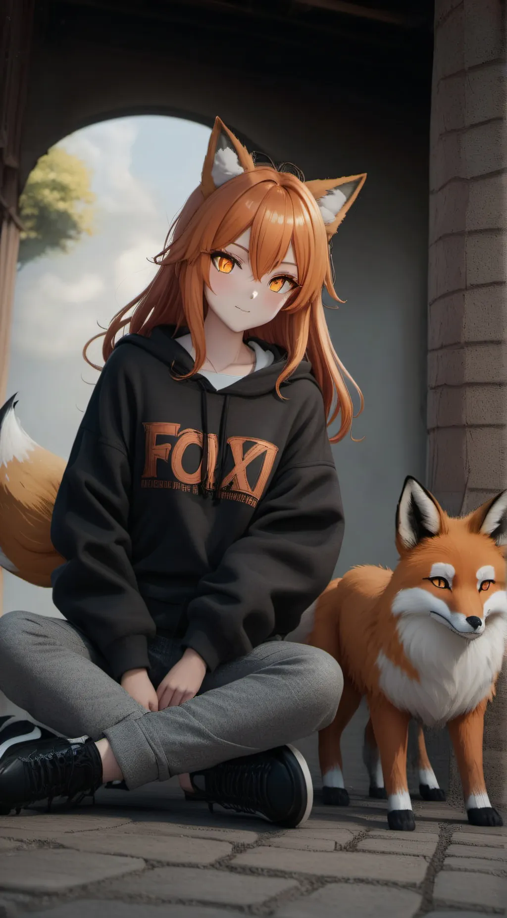 ai character: Amber background