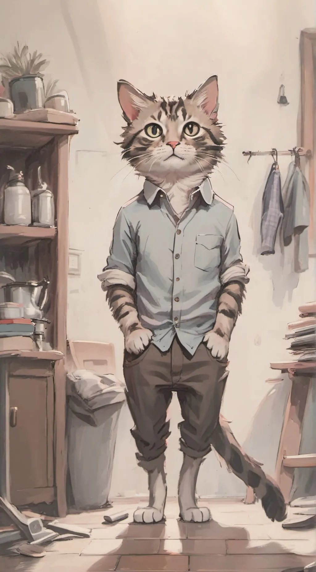 ai character: cat background