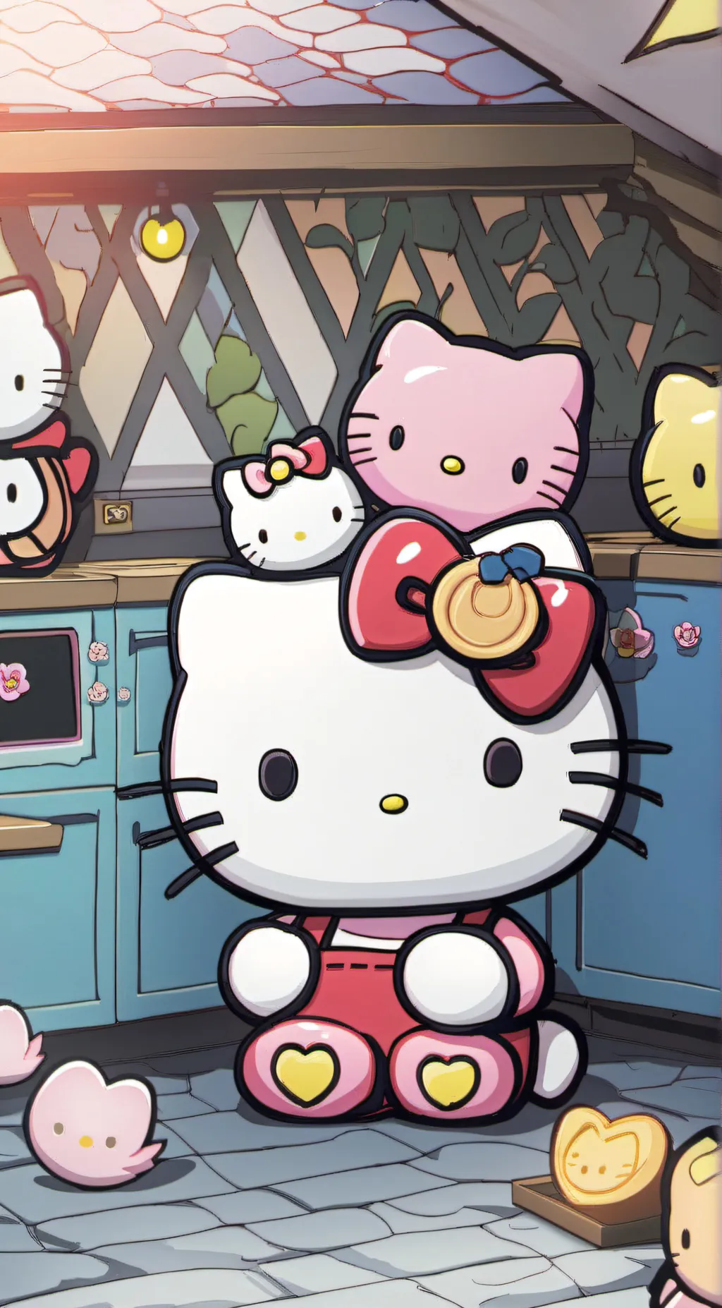 ai character: hello kitty background