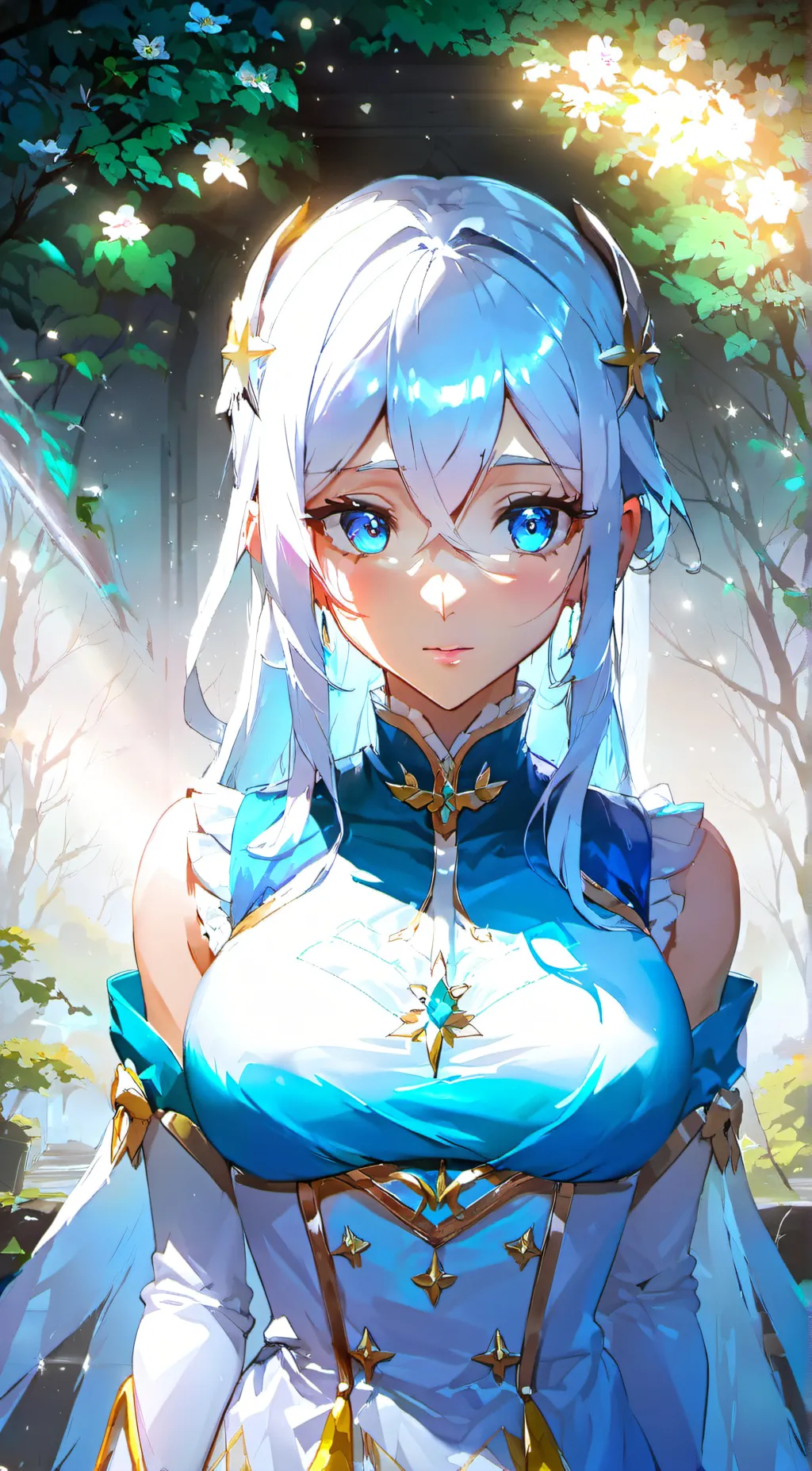 ai character: Snowflake Watersid background