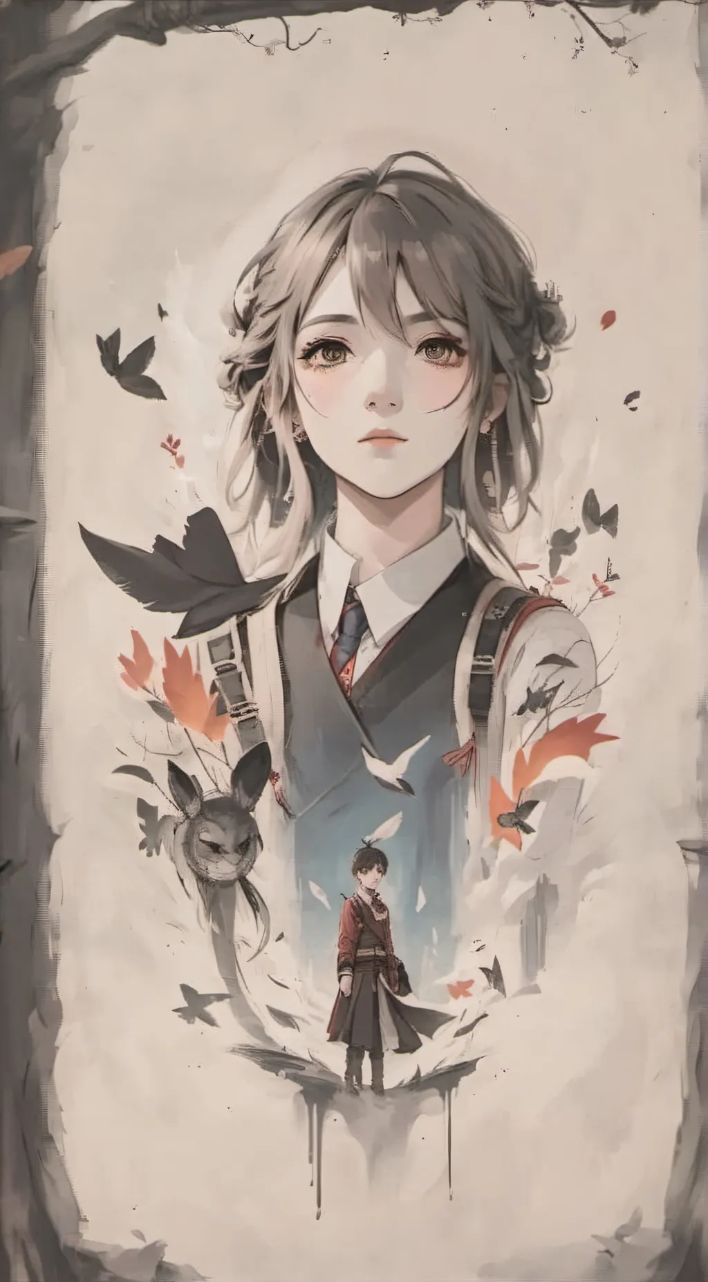 ai character: crystal background