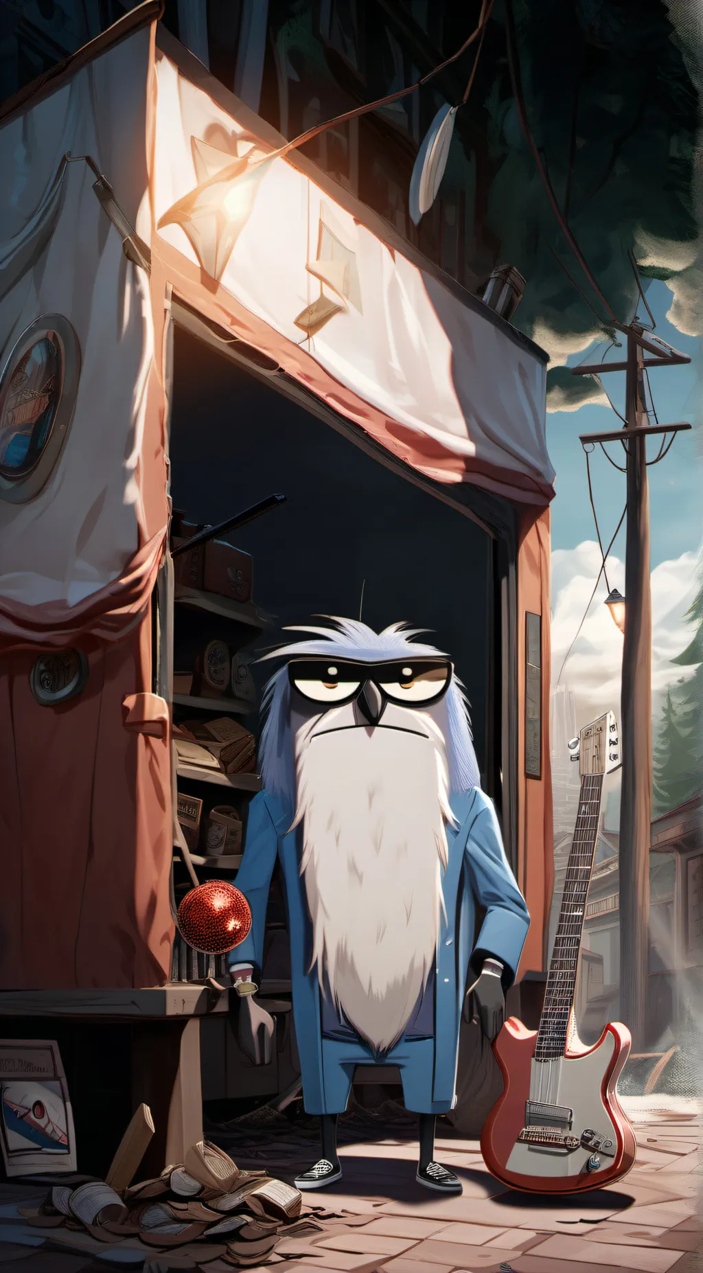 ai character: Regular show background