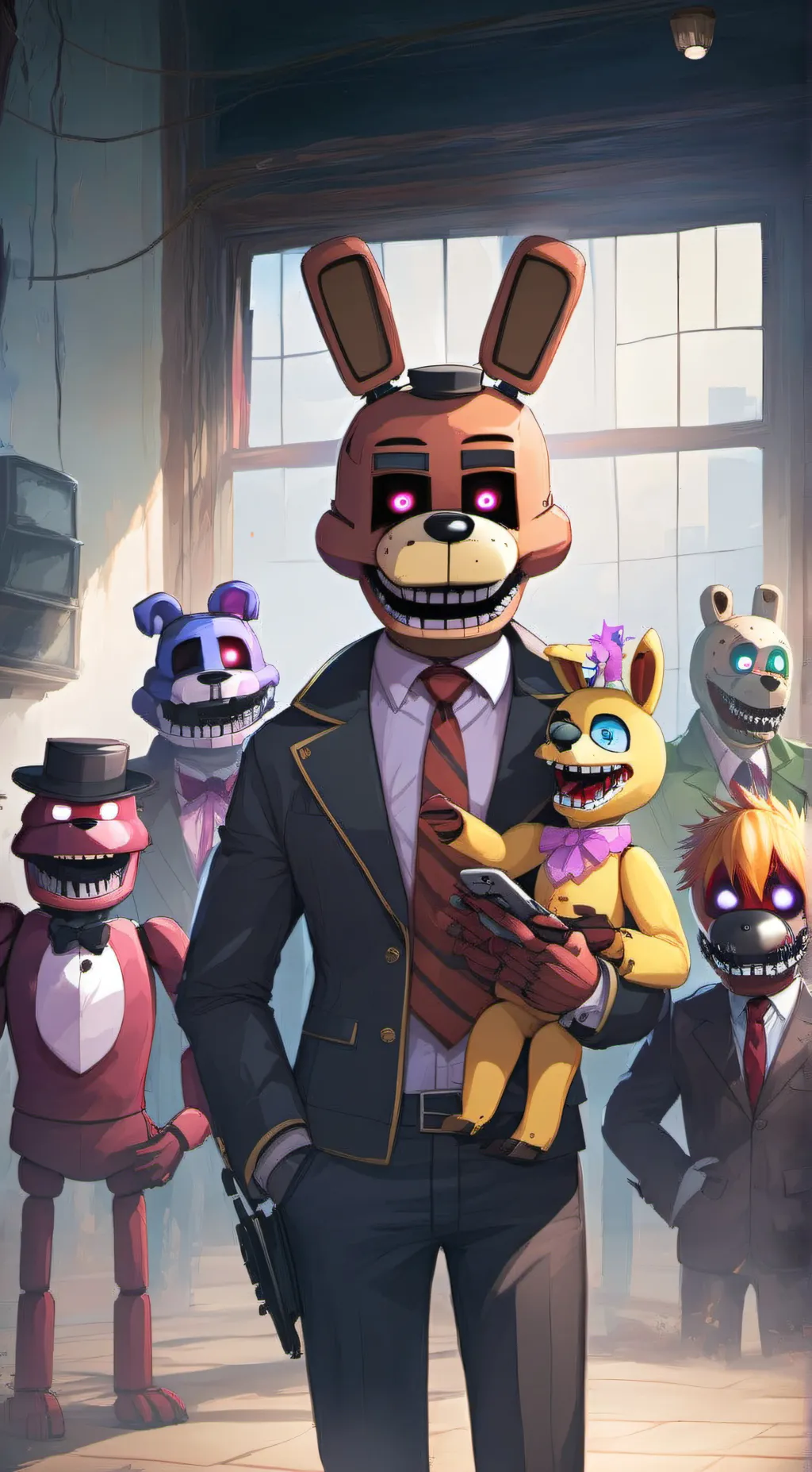 ai character: Fnaf characters background