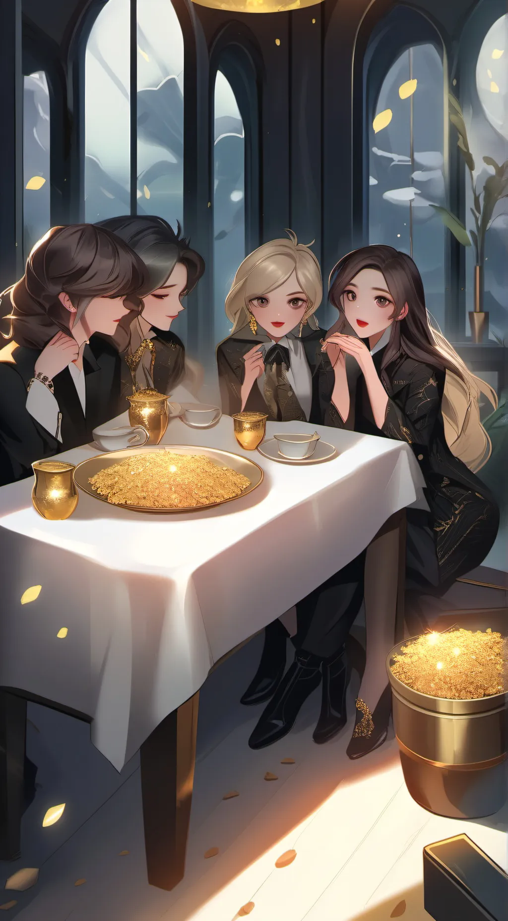 ai character: gold background