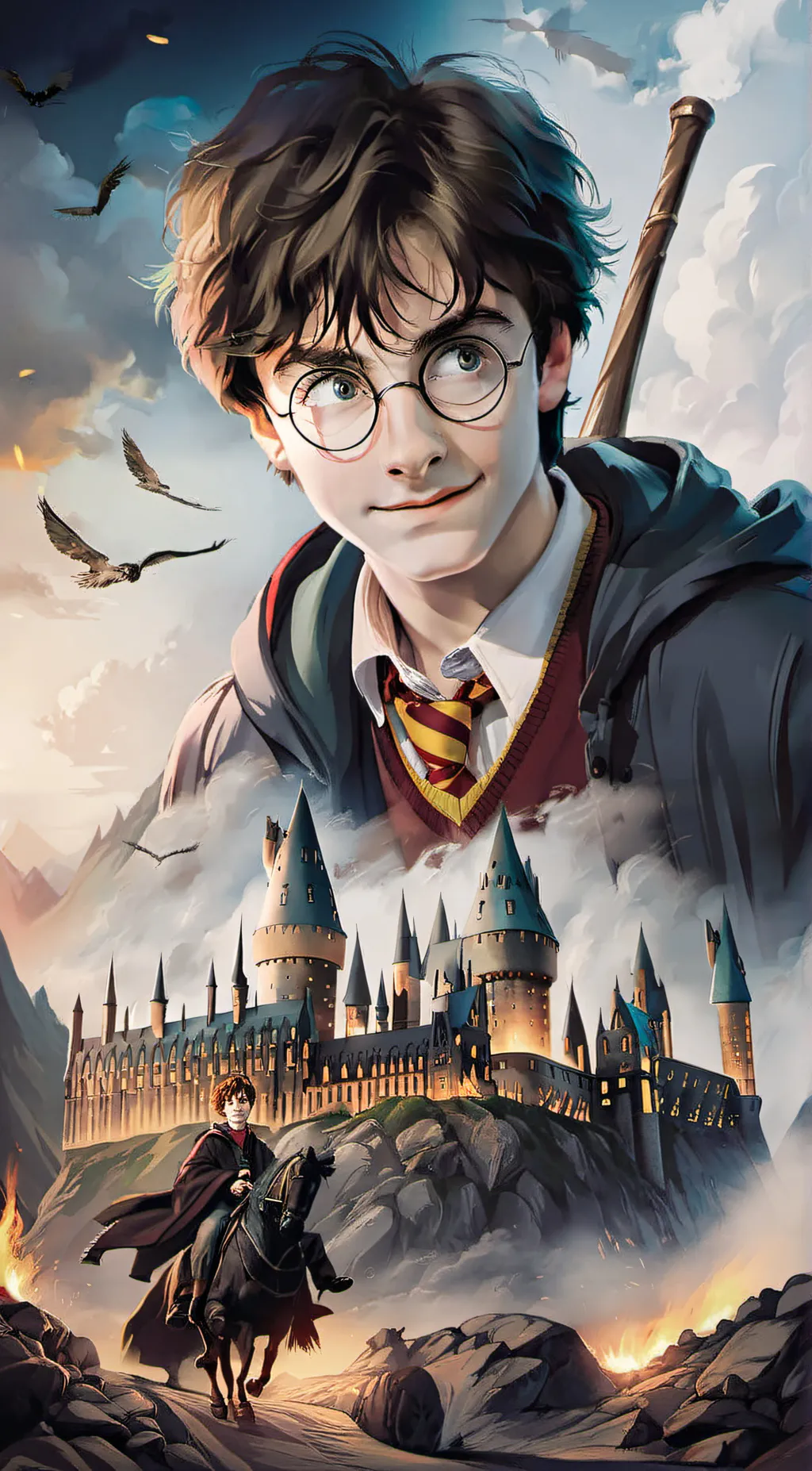ai character: Harry Potter  background
