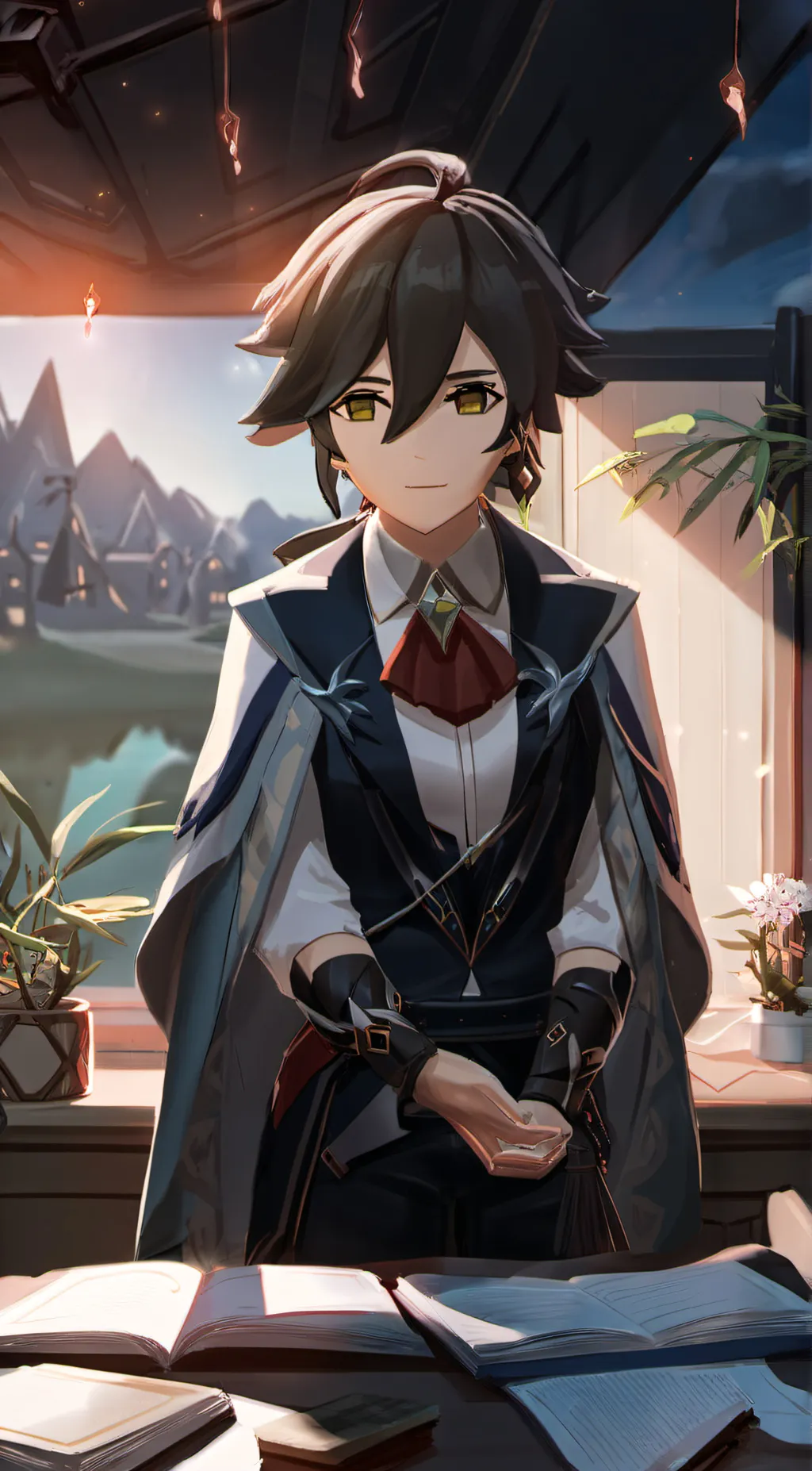 ai character: zhongli background