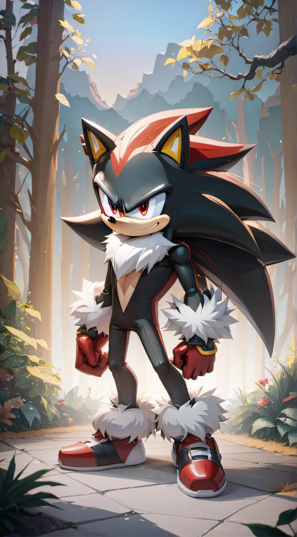 ai character: Shadow the Hedgeho background