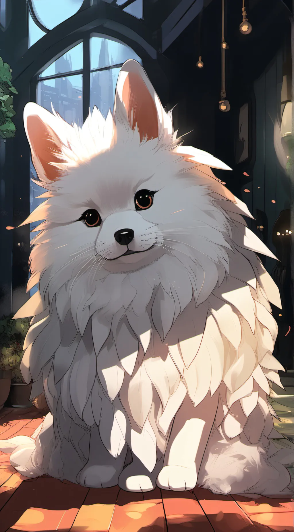 ai character: snowy background