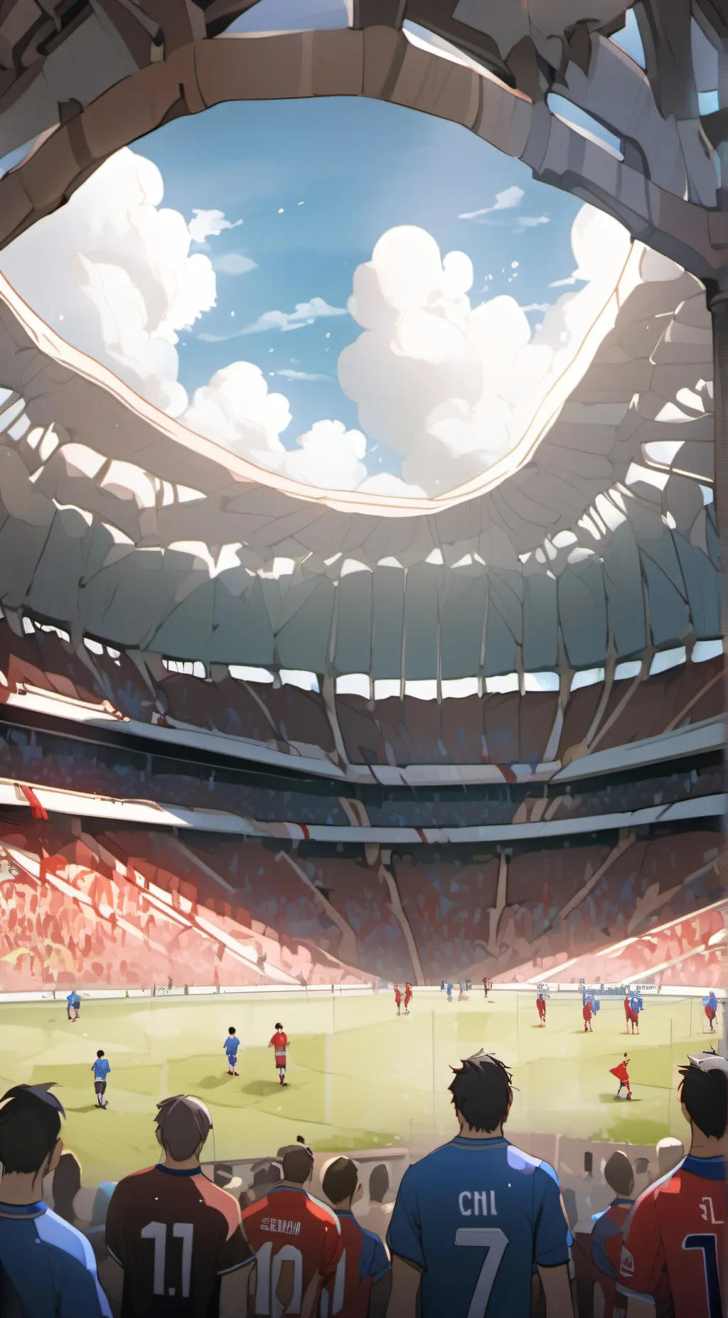 ai character: Soccer match background