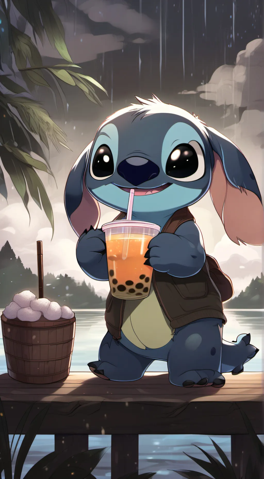 ai character: stitch background