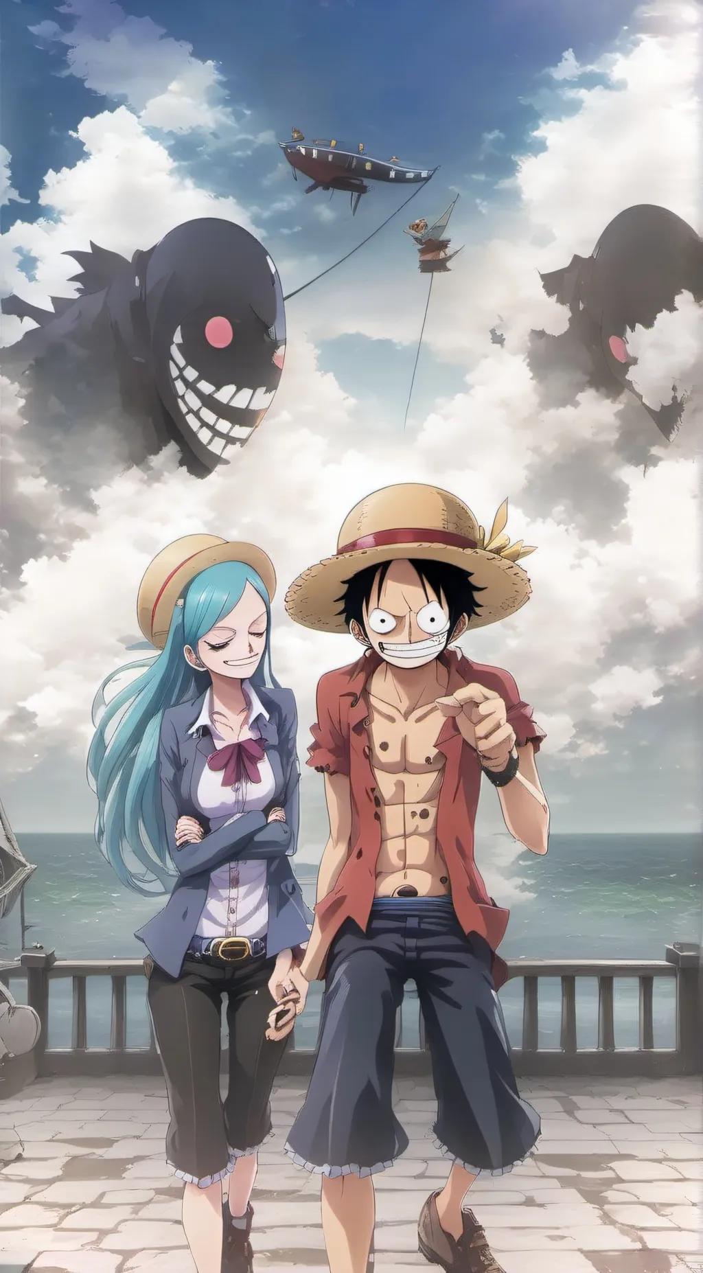 ai character:  Straw hats crew background