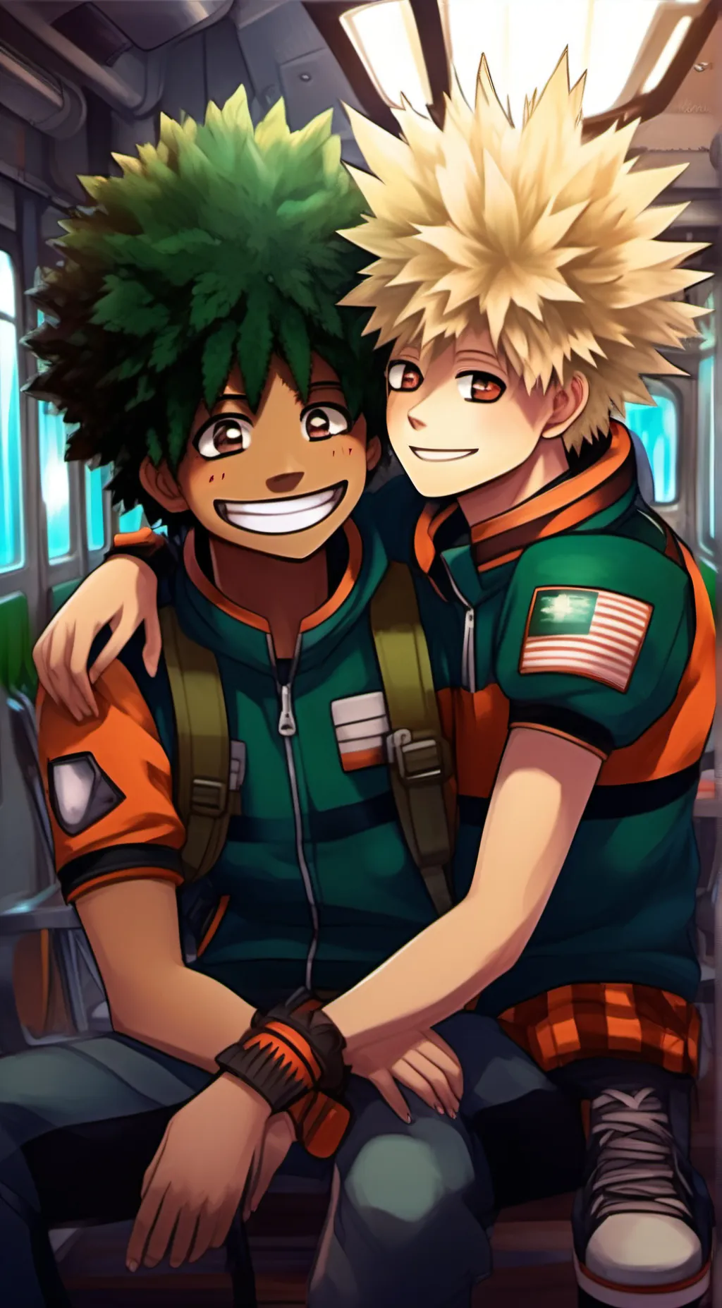 ai character: deku and bakugo background