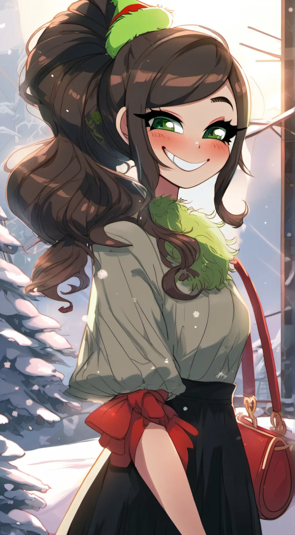 ai character: Emily green background