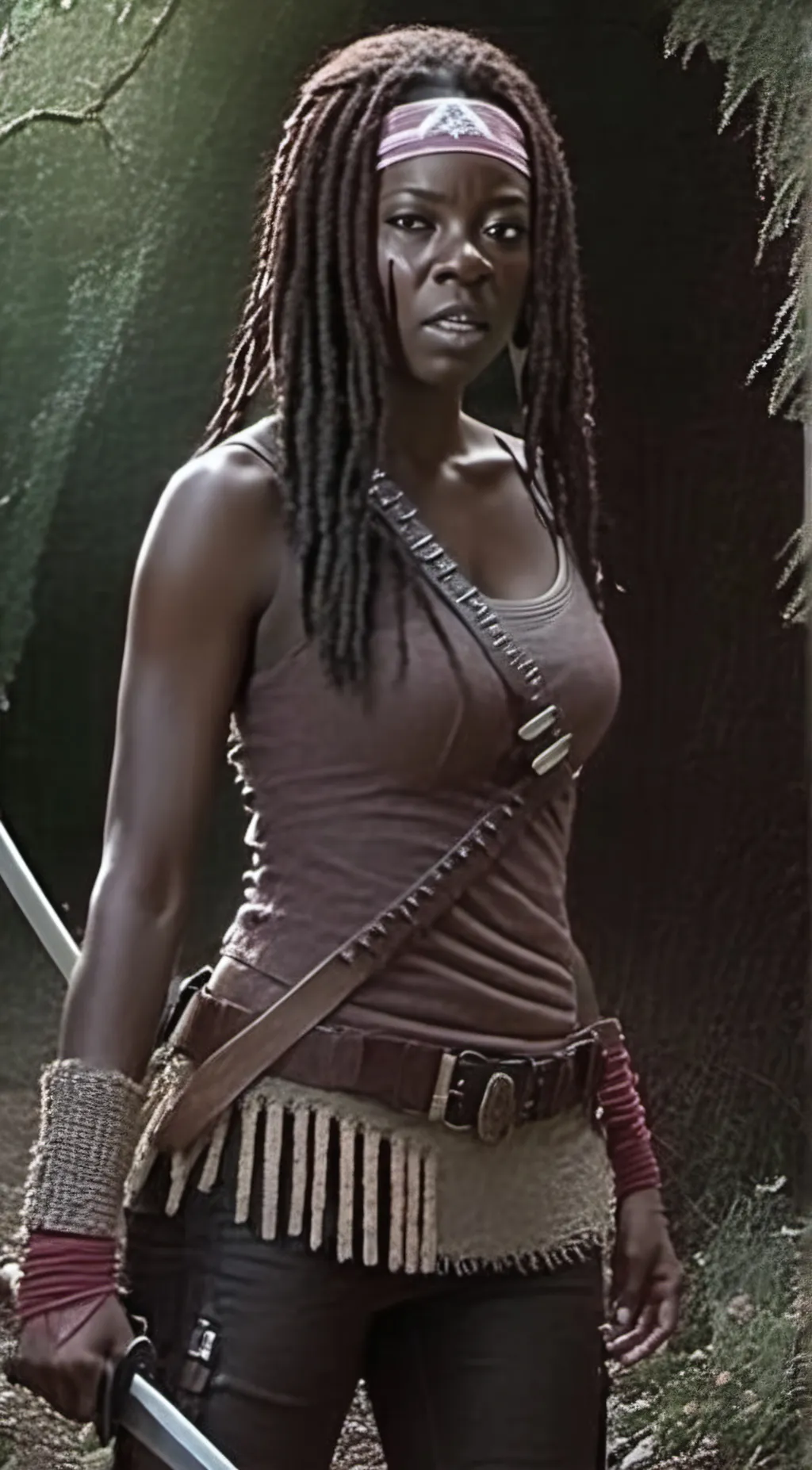 ai character: Michonne Grimes  background