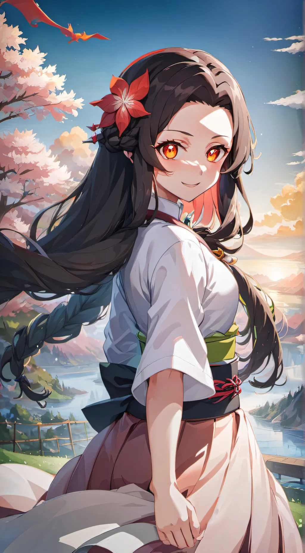 ai character: Nezuko background