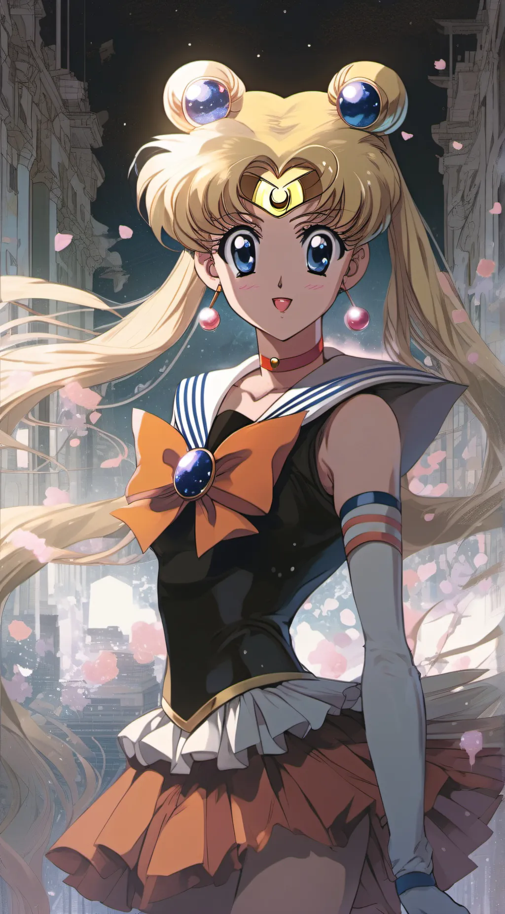 ai character: Sailor Moon  background