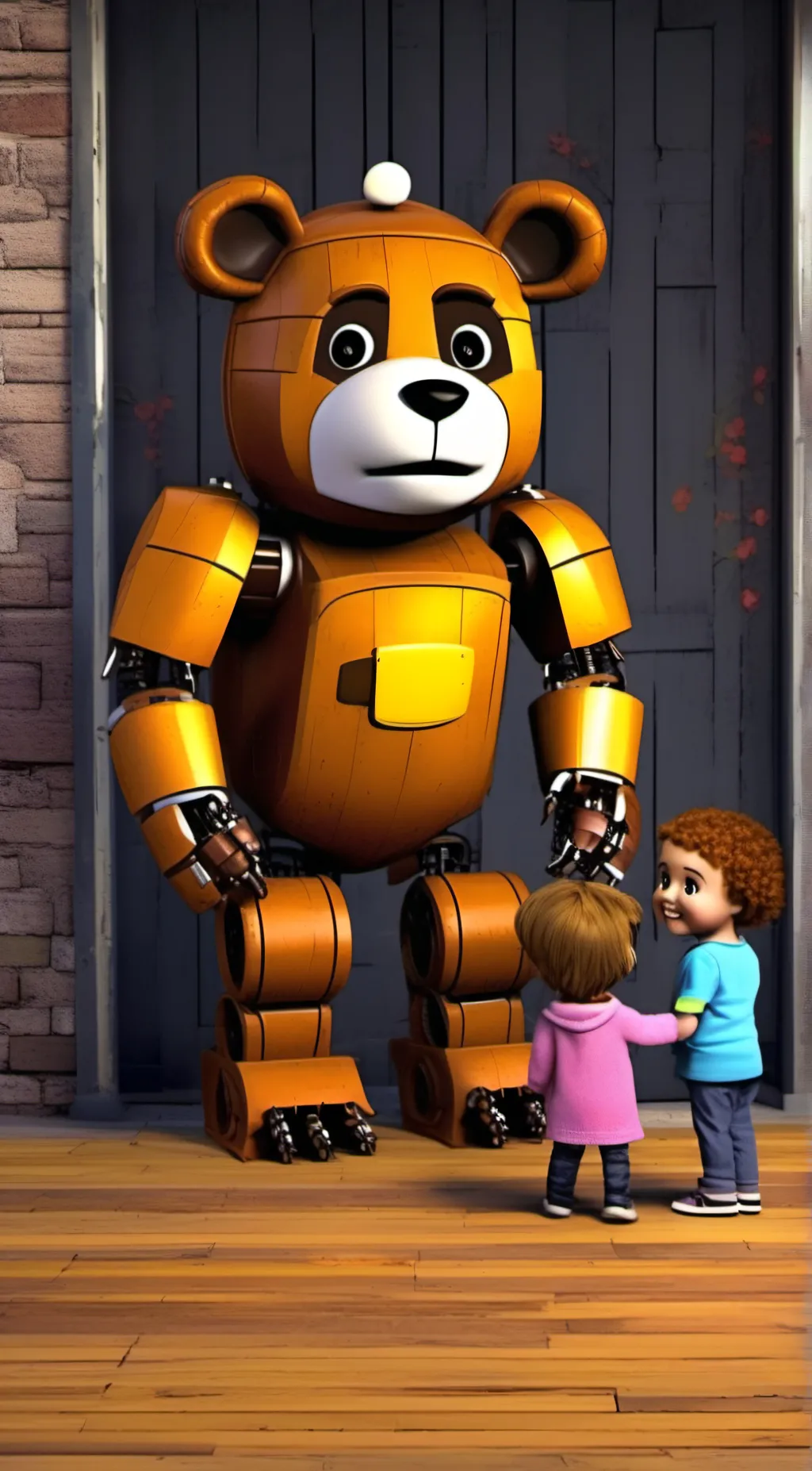 ai character: Freddy faz bear  background