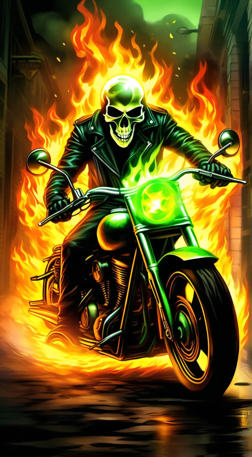 ai character: Ghost Rider background