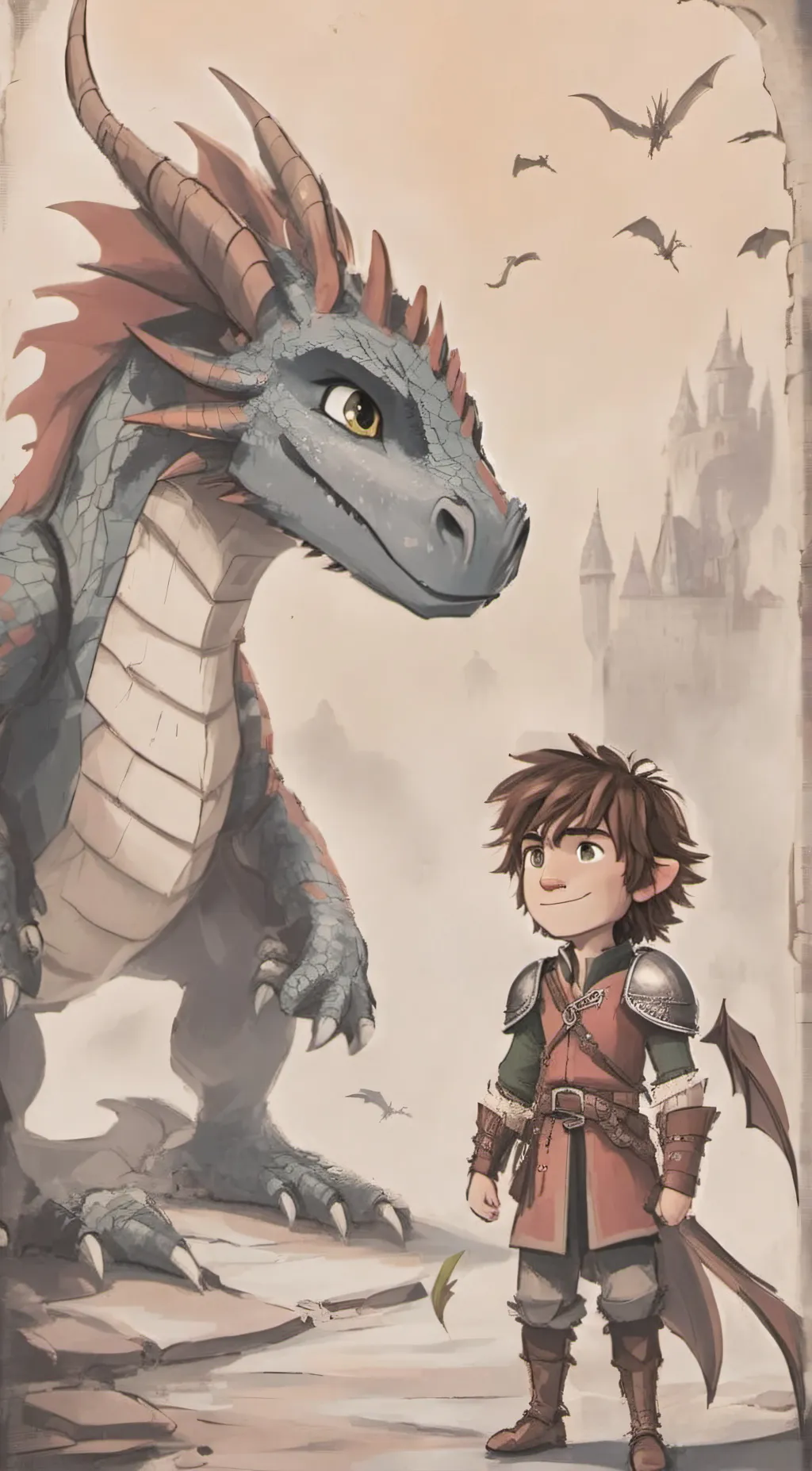 ai character: Hiccup and Astrid  background
