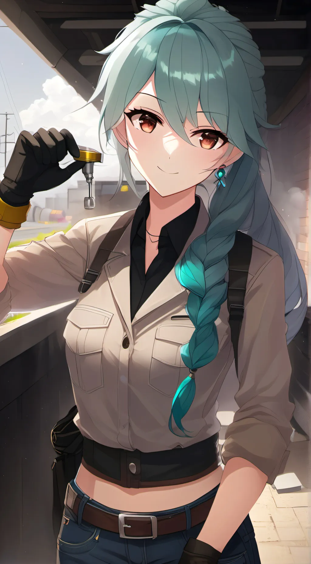 ai character: Leslie  background
