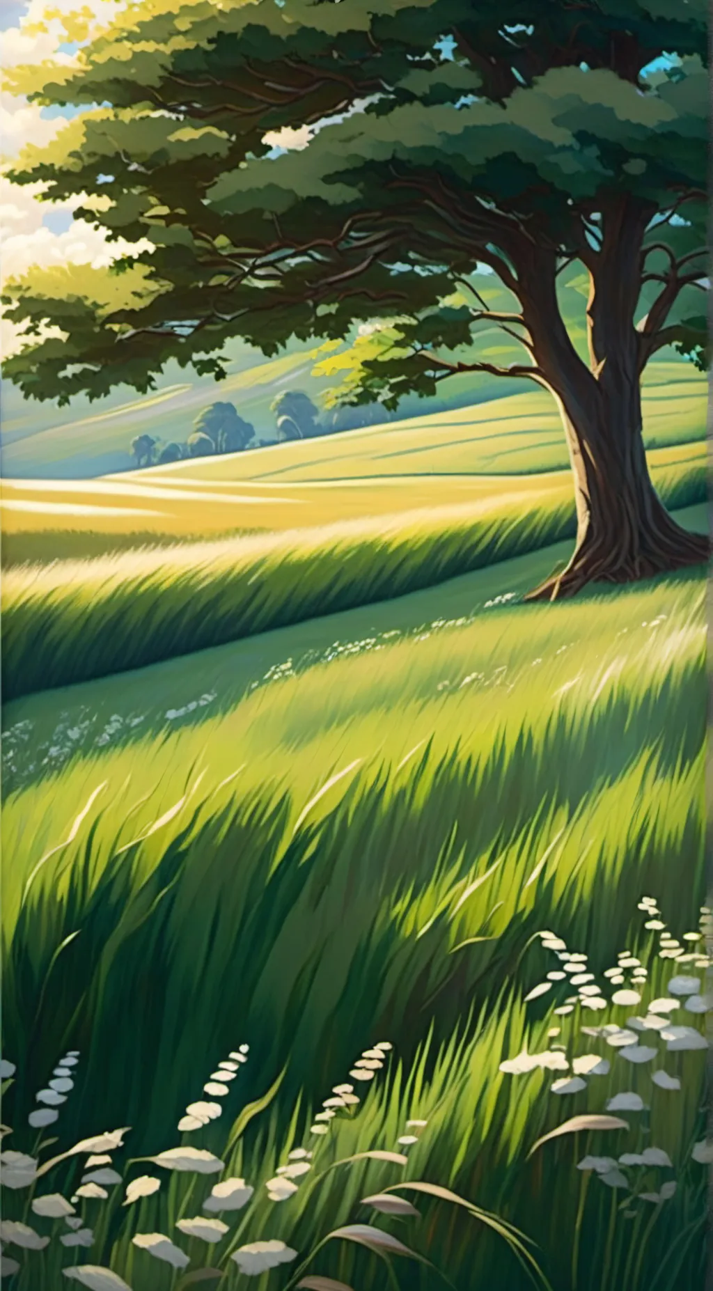 ai character: Go touch grass background