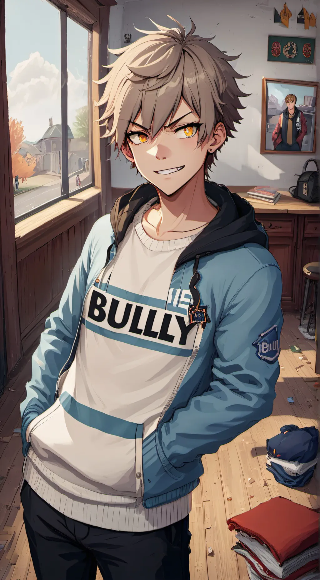ai character: Bakugo  background