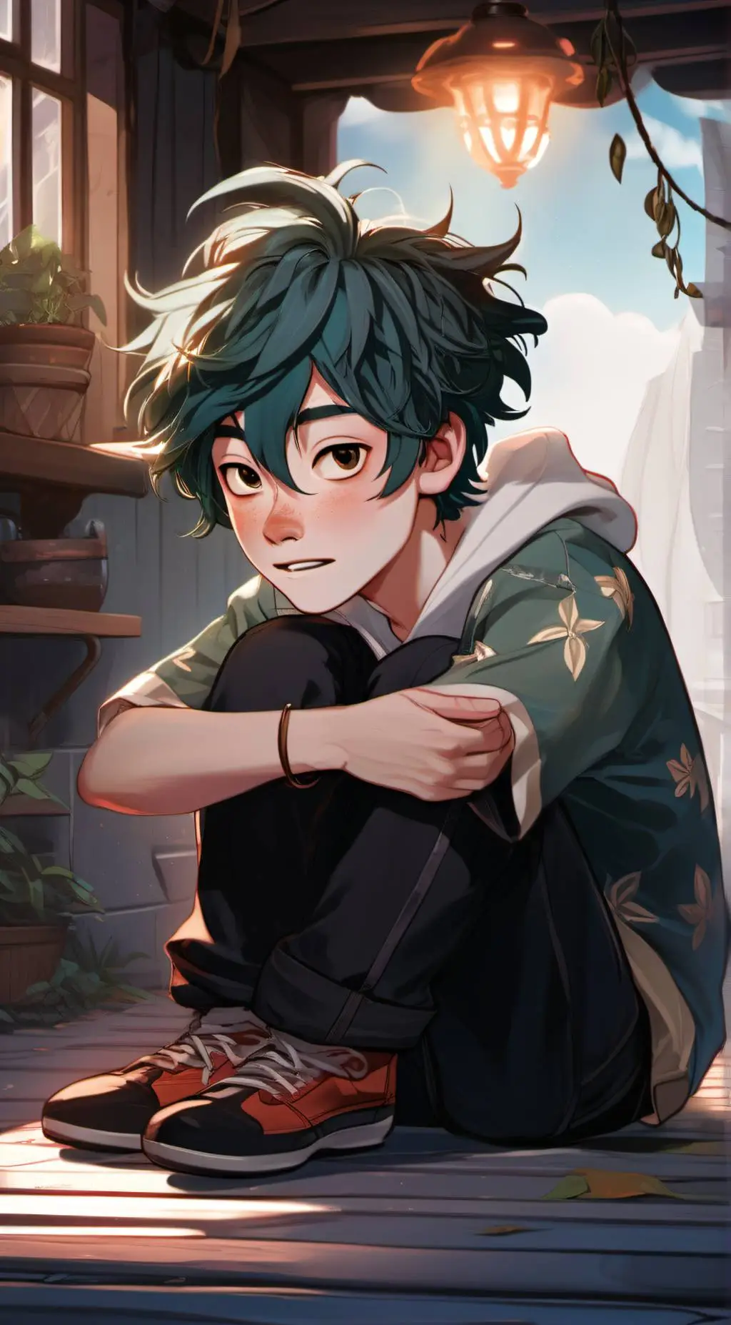 ai character: Deku💚 background