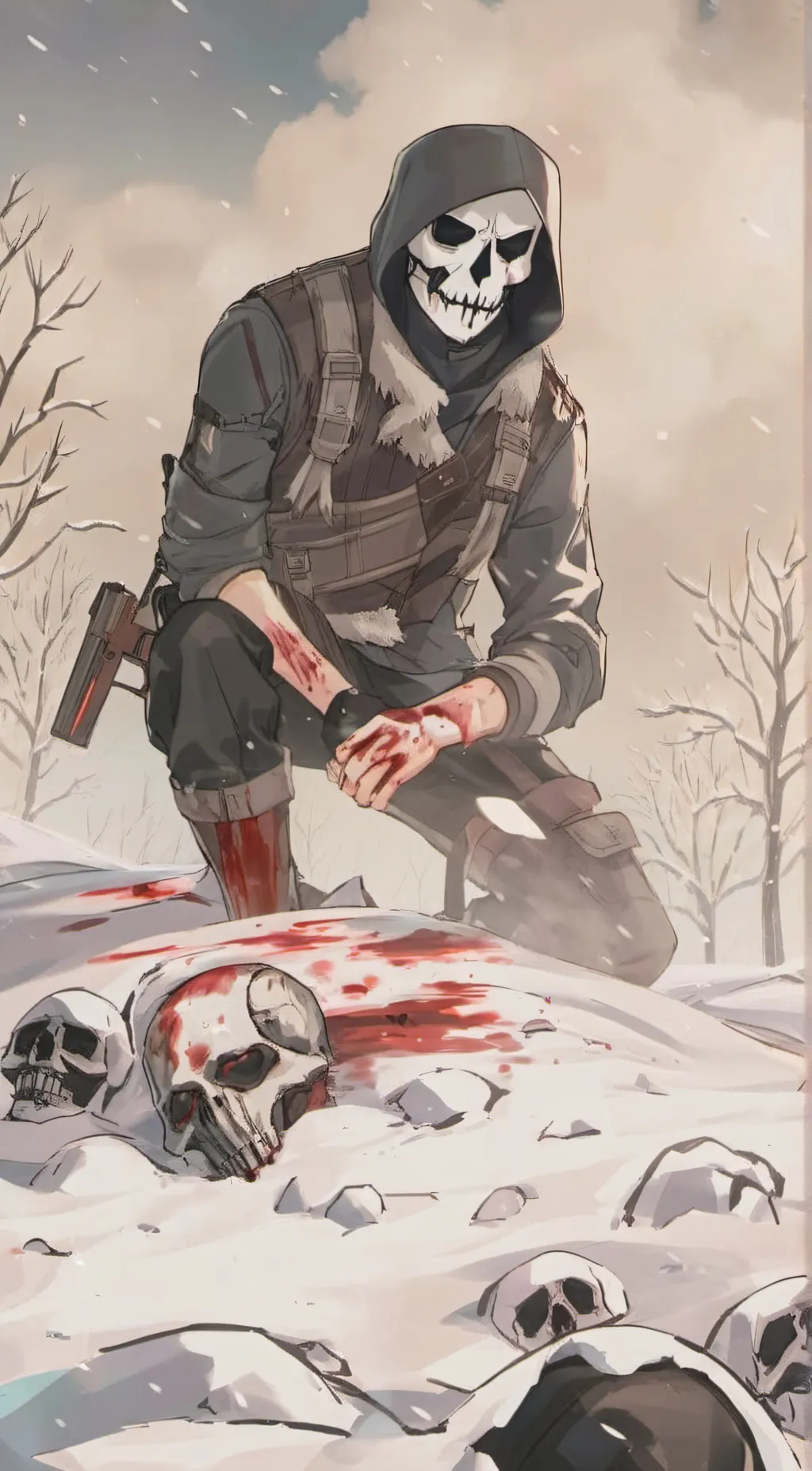 ai character: blackout background