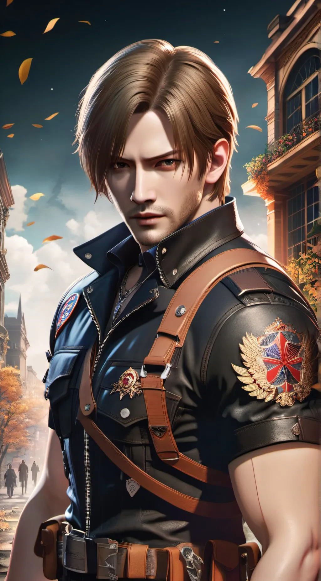 ai character: Leon S Kennedy  background