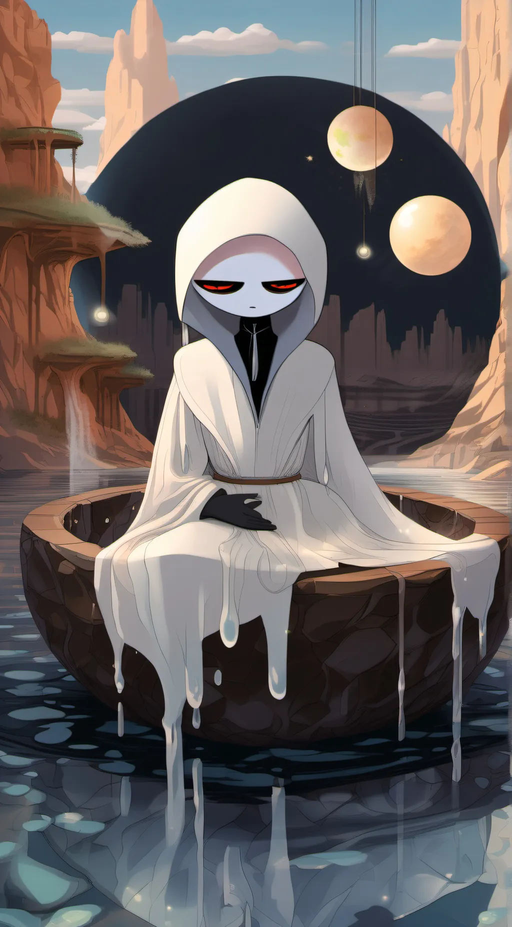 ai character: moon background