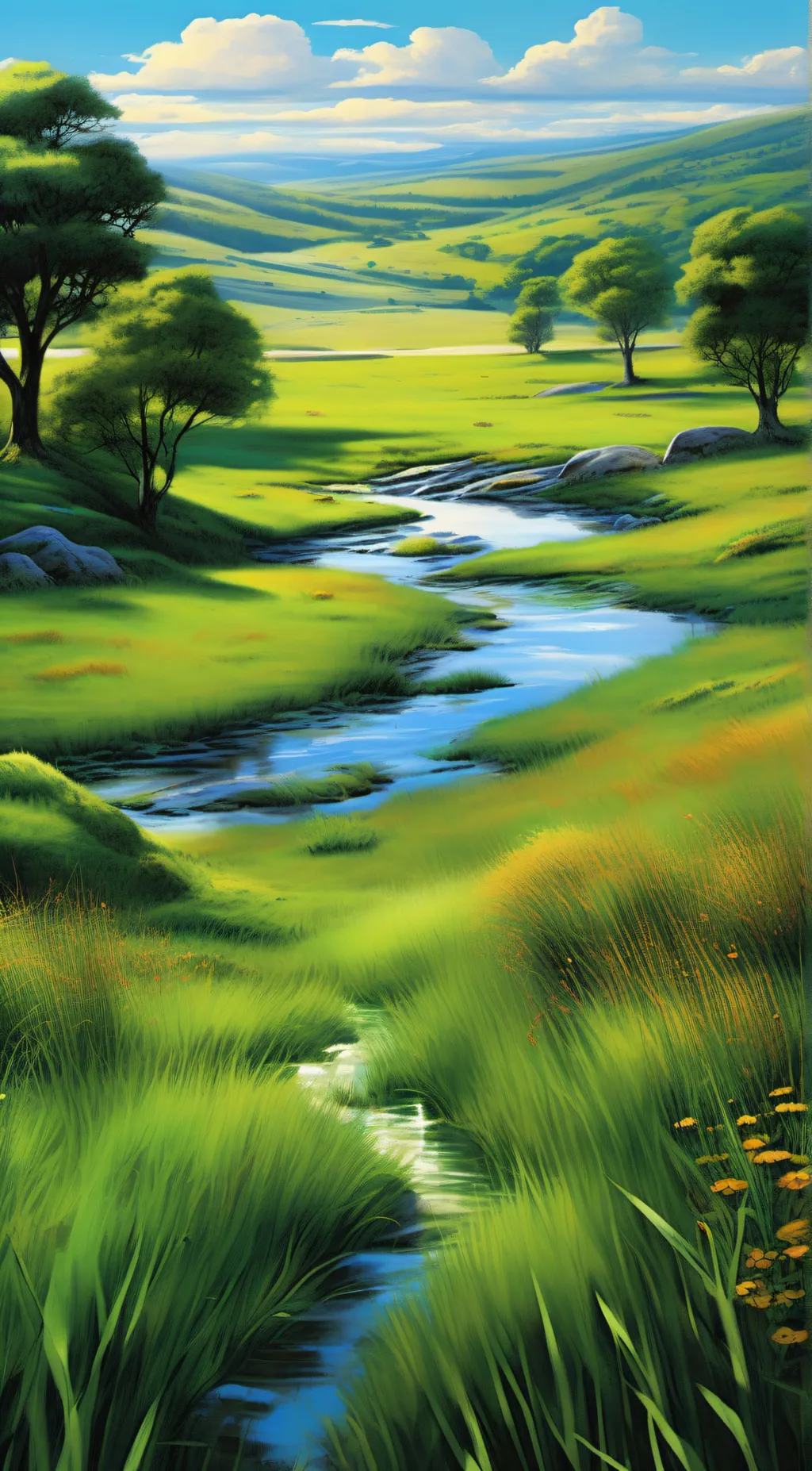 ai character: Grass background