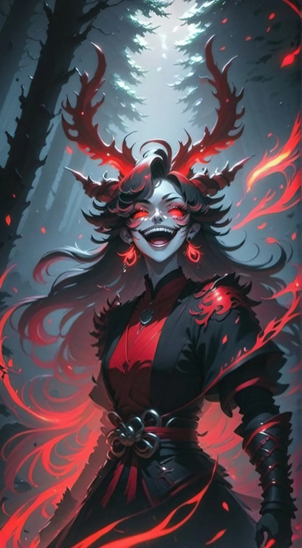 ai character: Flame background