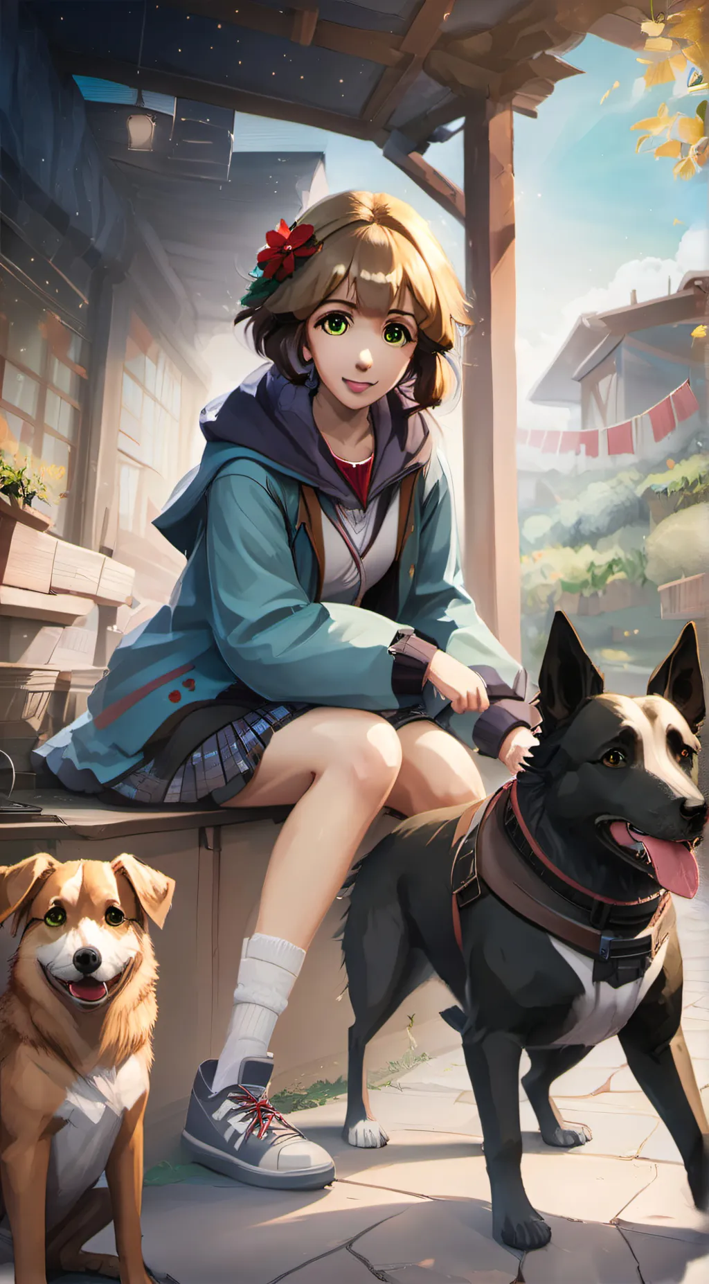 ai character: Alexis snow background