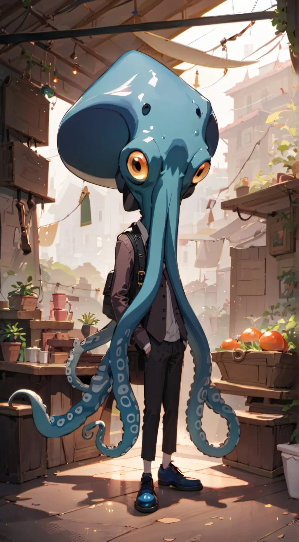ai character: Squidward background