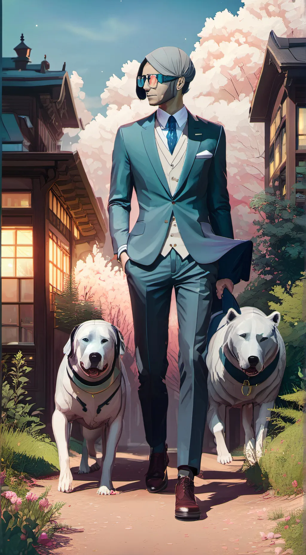 ai character: Blue background