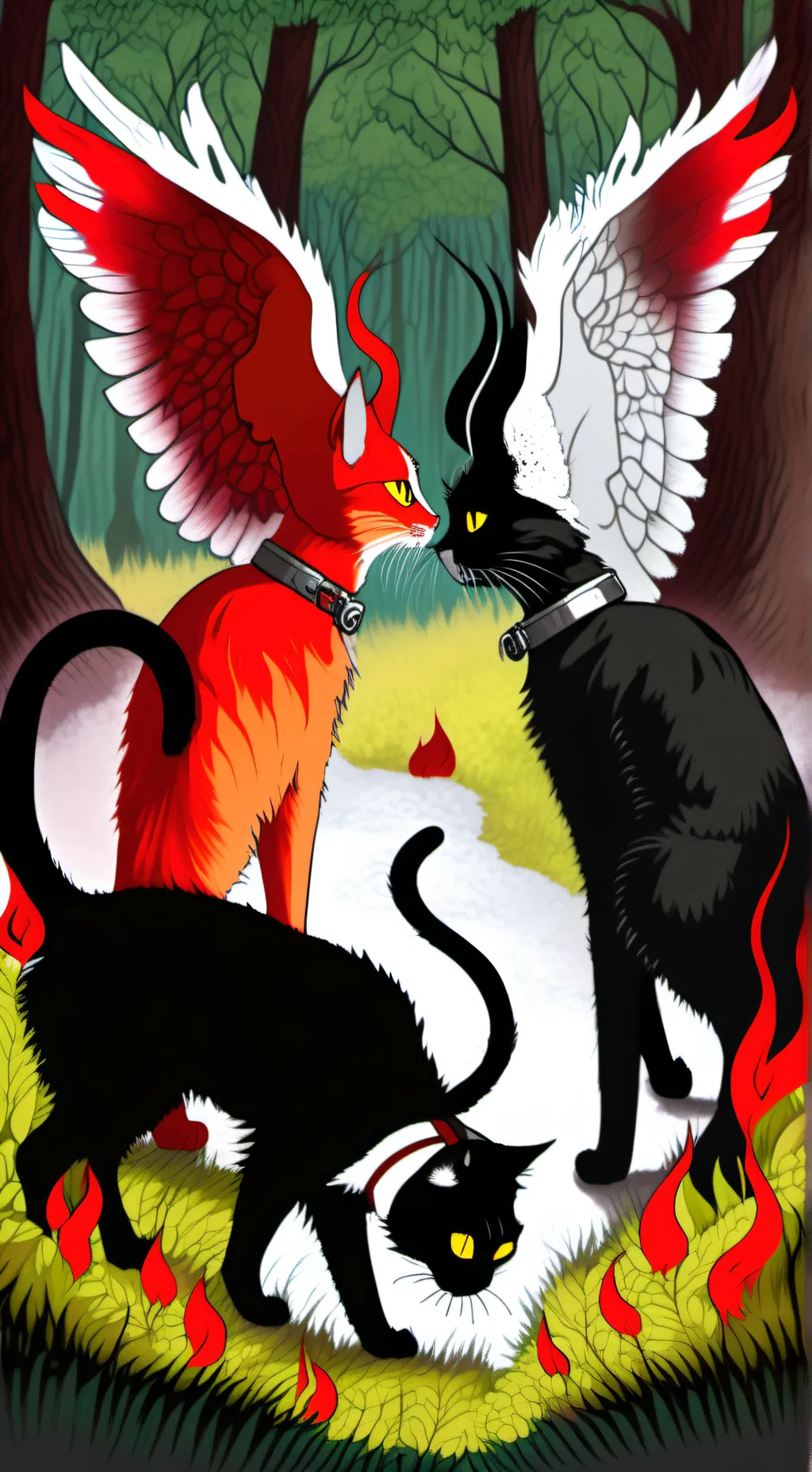 ai character: firespit background