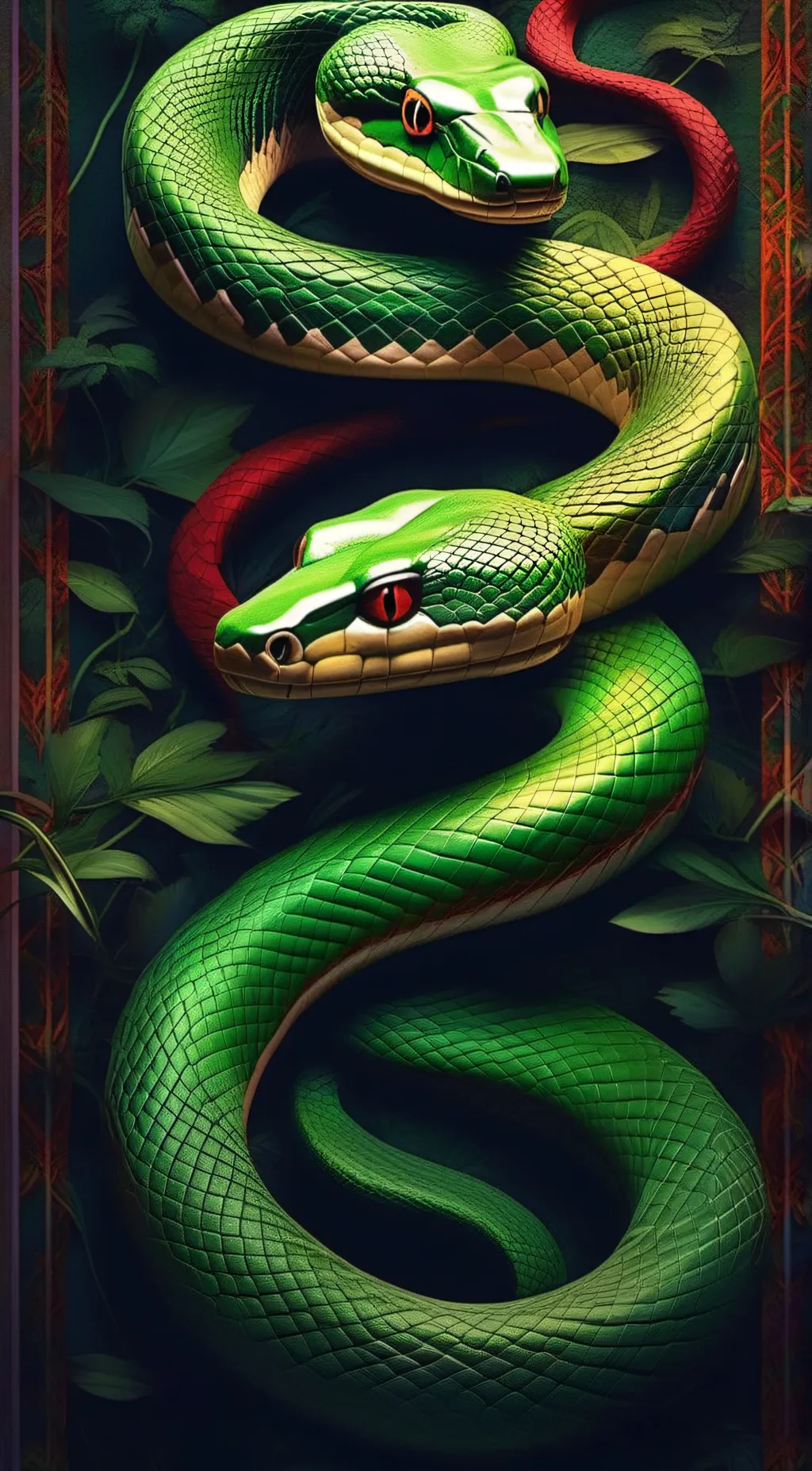 ai character: Medusa and serpent background