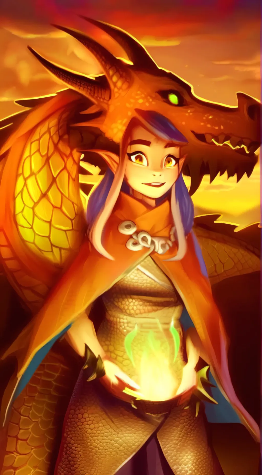 ai character: Aurora Fyre background