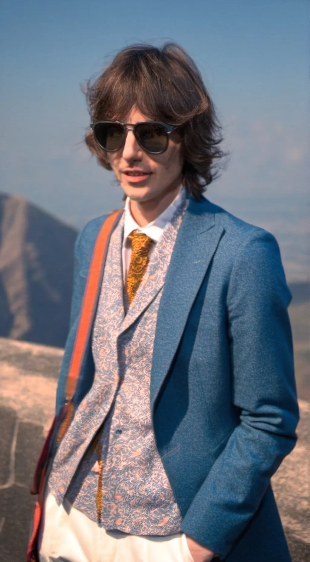 ai character: George Harrison  background