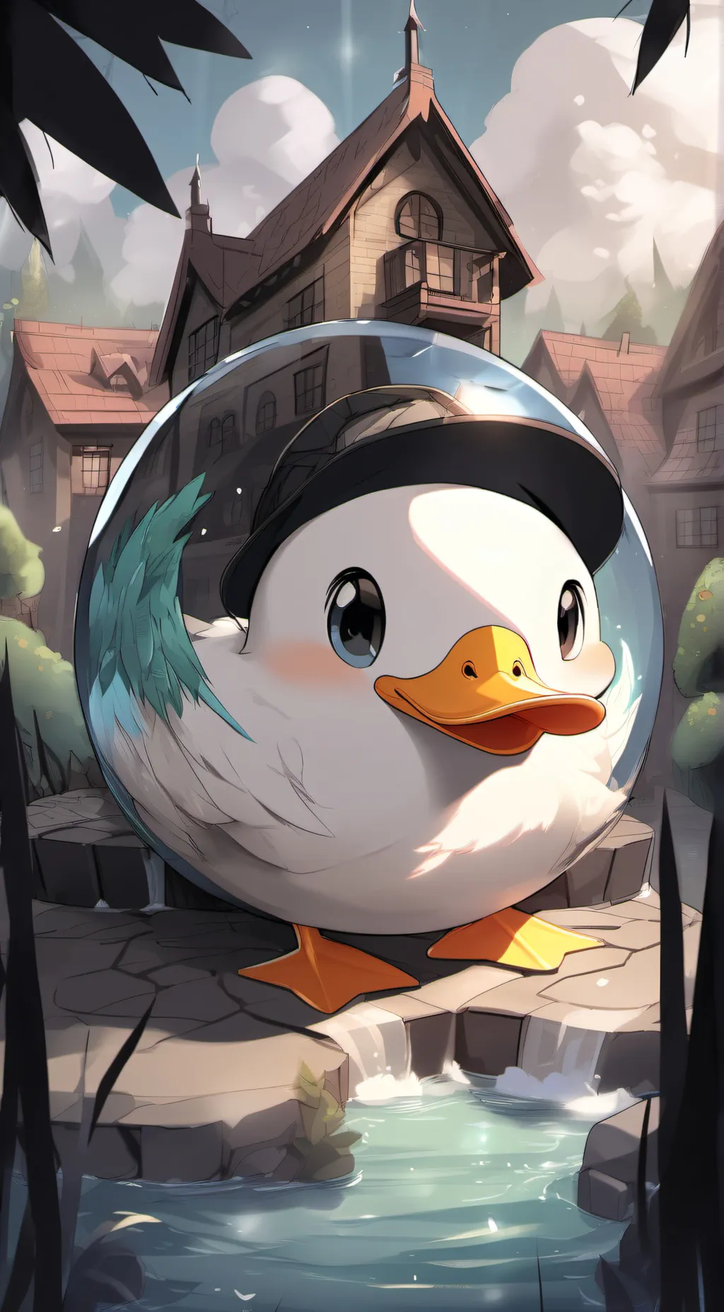 ai character: bubbles background